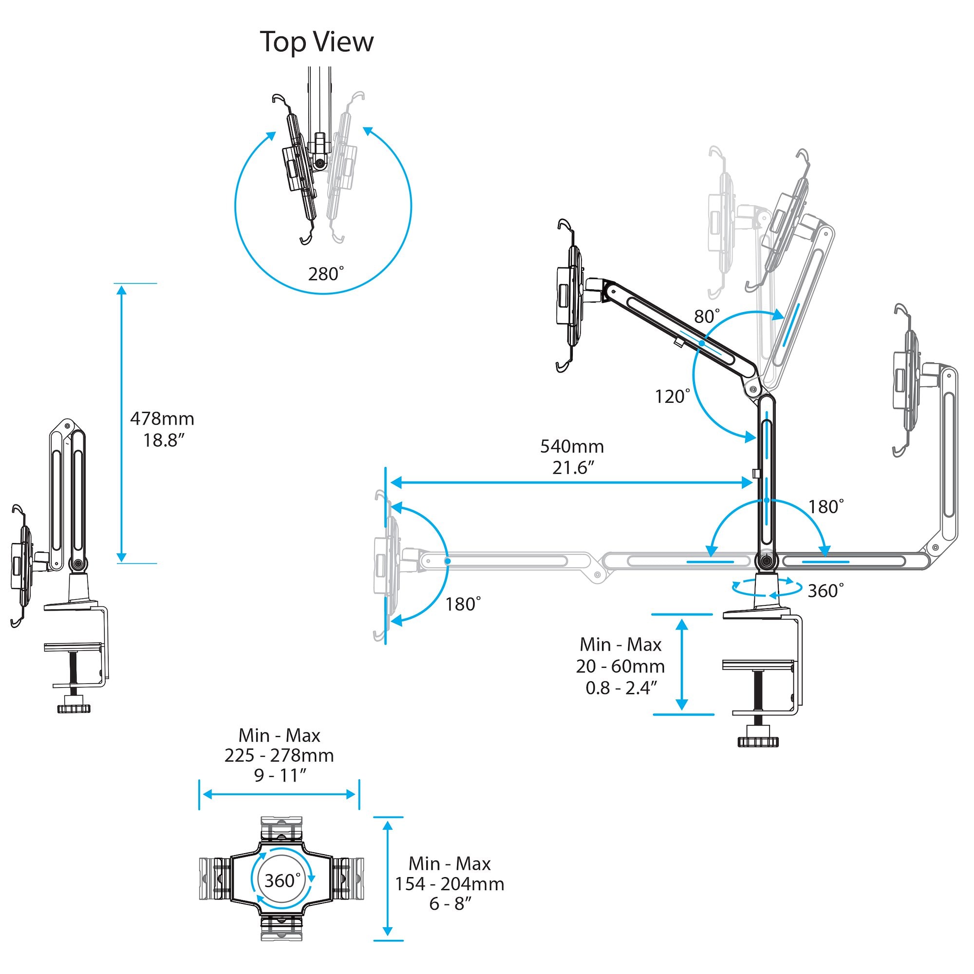 Soporte de Escritorio para Tablet - Articulado - para iPad o Android — imagen 4