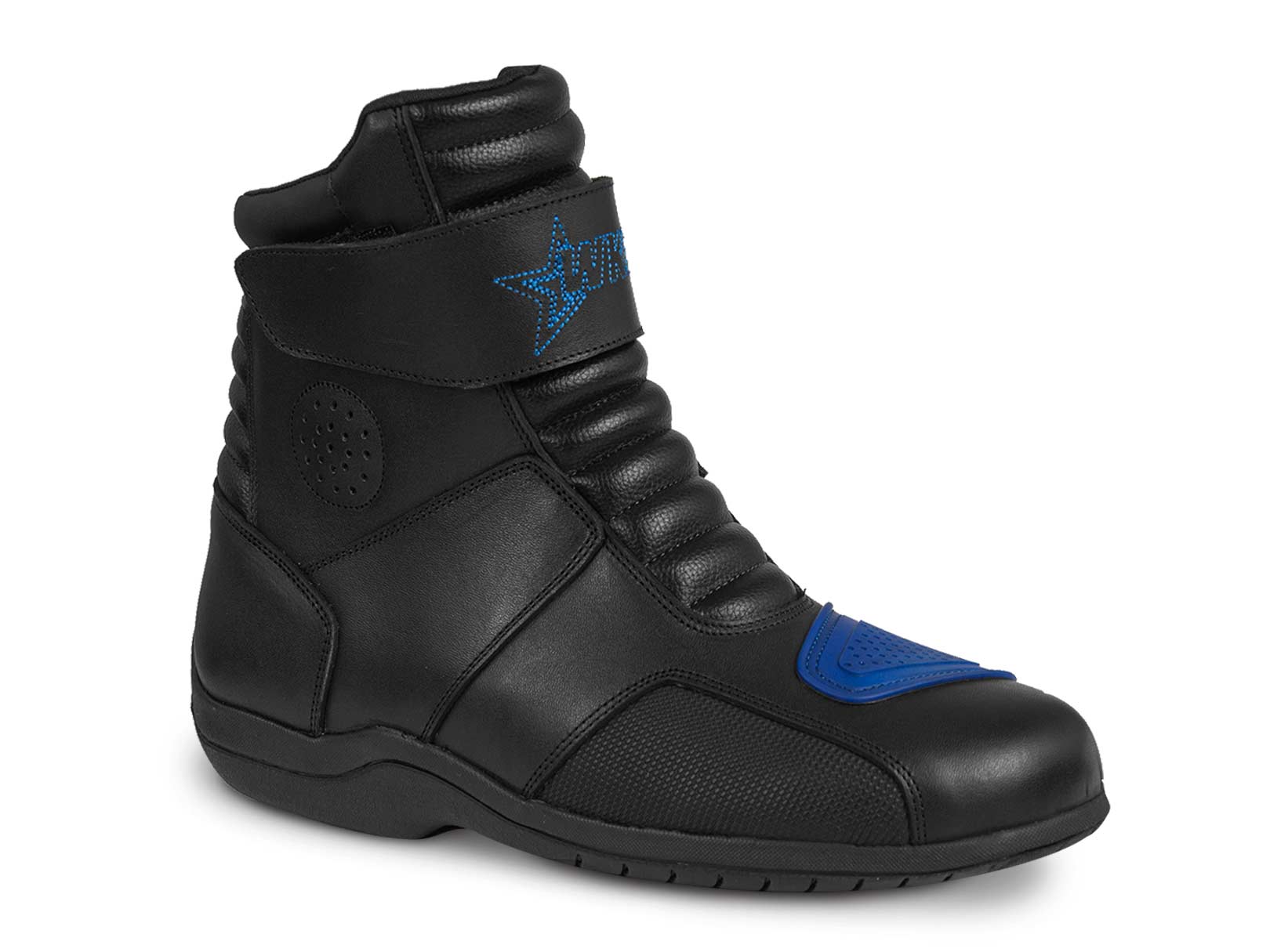 Botas hombre motociclista biker touring WKL 80008 Negro Azul — imagen 10