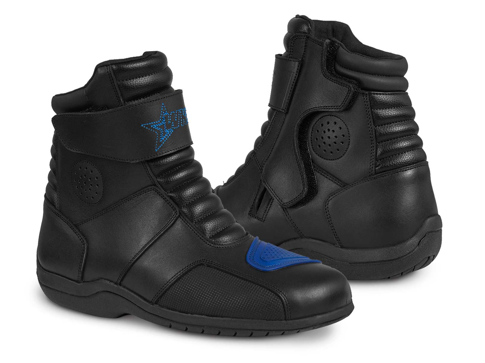 Botas hombre motociclista biker touring WKL 80008 Negro Azul — imagen 9
