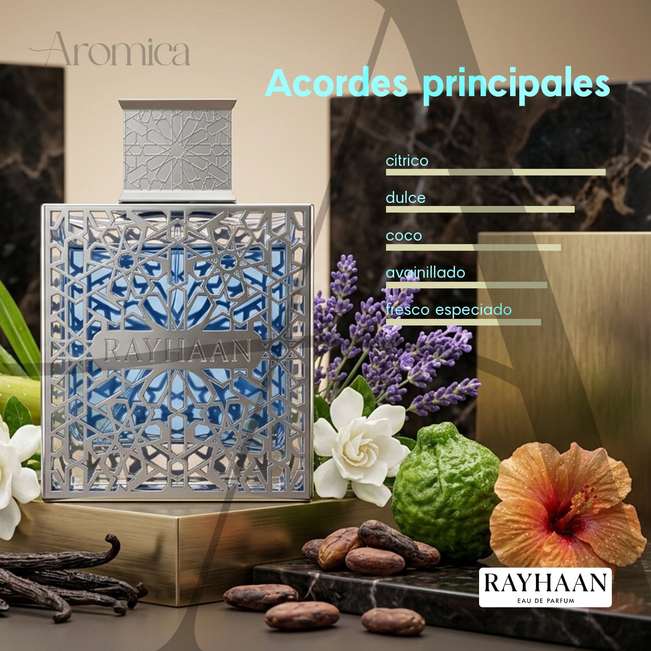 Perfume Árabe Rayhaan Aquatica Hombre EDP 100ml — imagen 4