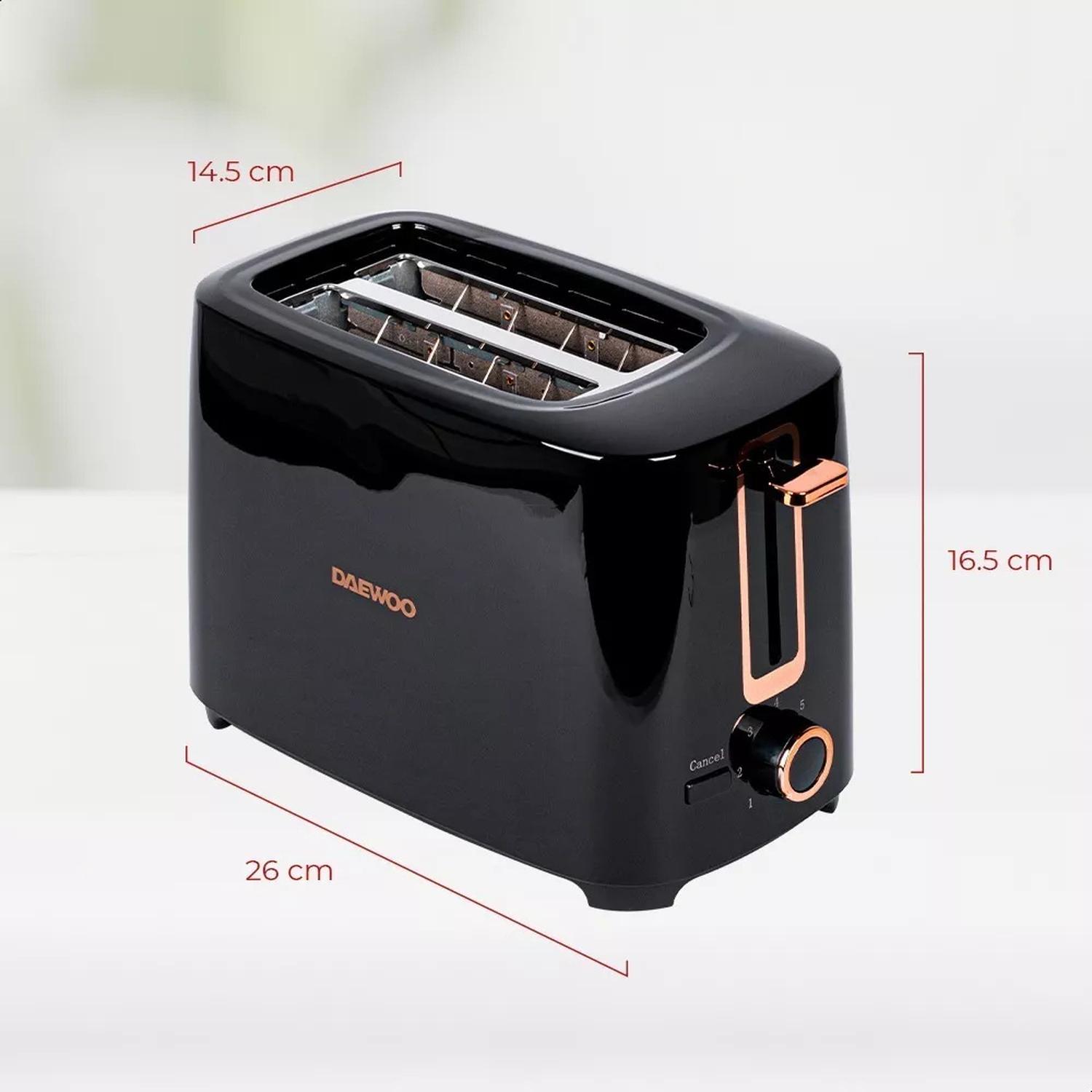 Tostador Daewoo 700W 2 Rebanadas Compacto Práctico — imagen 5