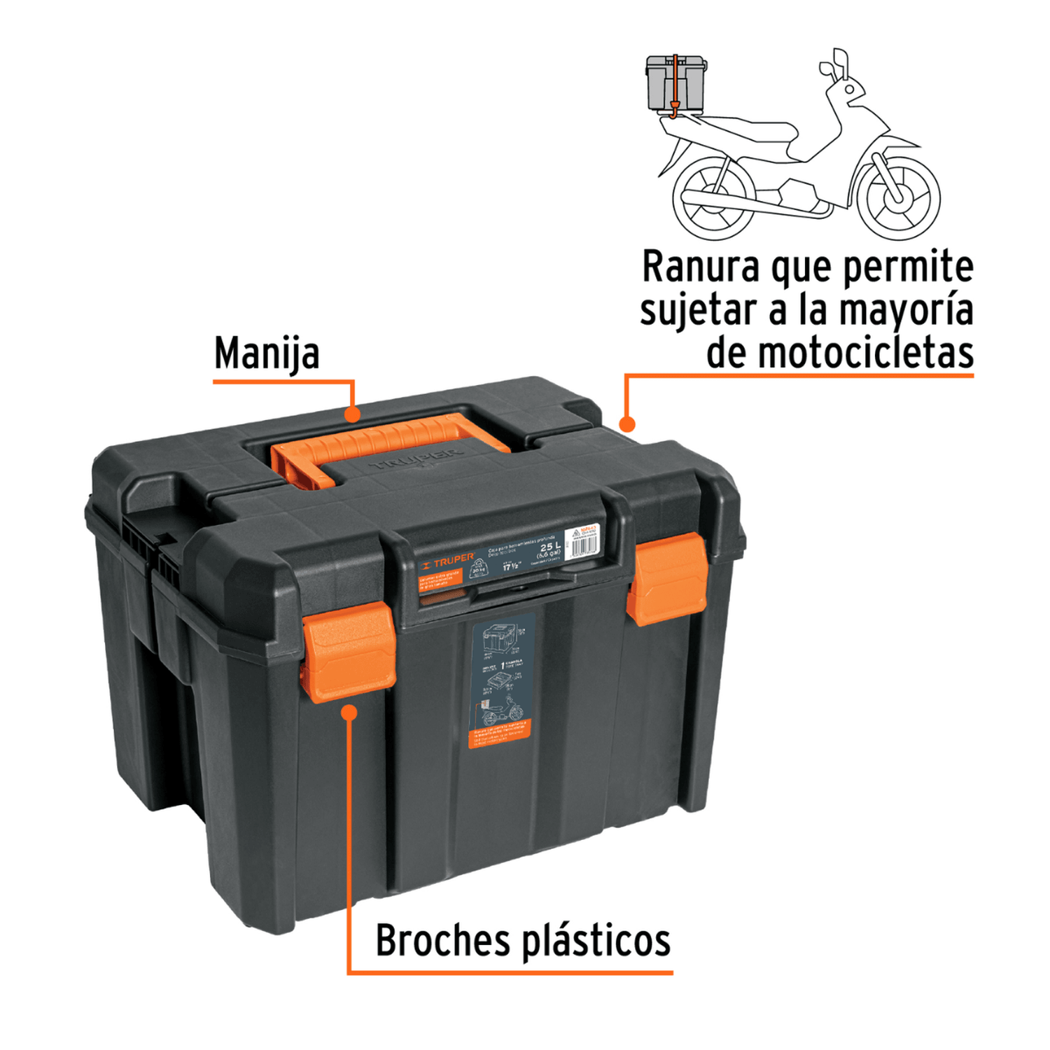 CAJA PARA HERRAMIENTAS TRUPER 102643 PROFUNDA DE 17 X12 PUL — imagen 2