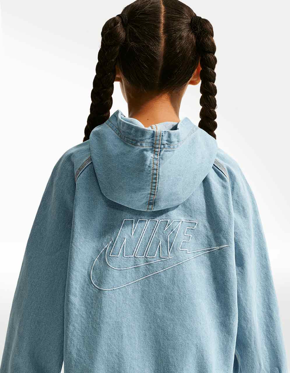 Chamarra Nike NSW WR Denim FZ Azul - Niño — imagen 4