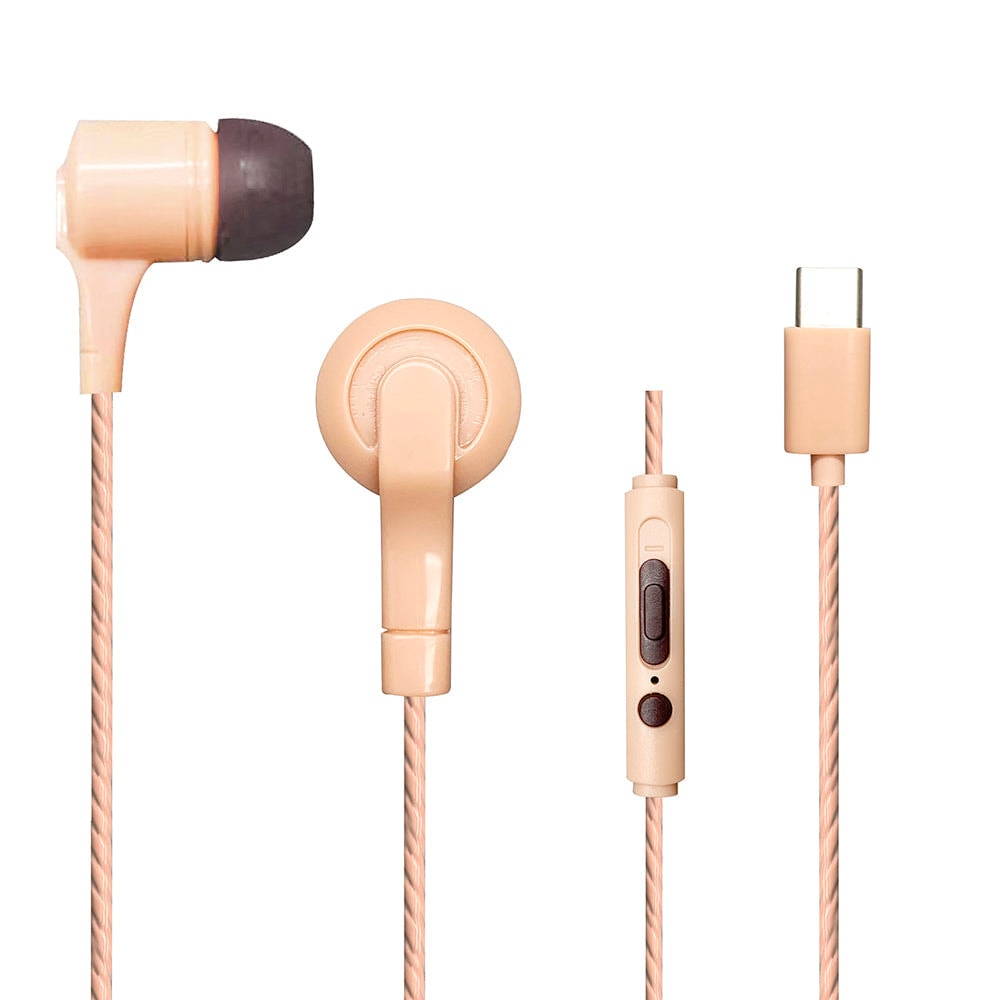Audífonos alámbricos In-Ear STF VIVA: Tipo C, 10mm Rosa — imagen 2