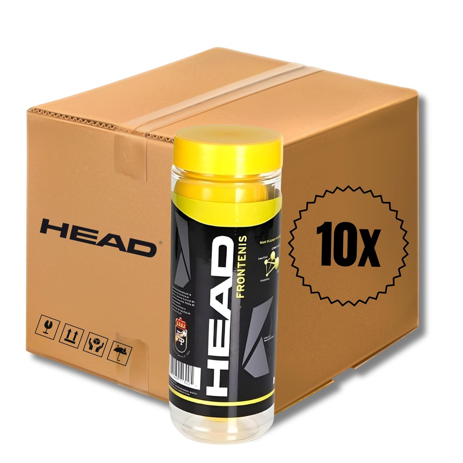 Caja 10 Botes De 3 Pelotas Head Frontenis Amarilla Durable Profesional — imagen 1