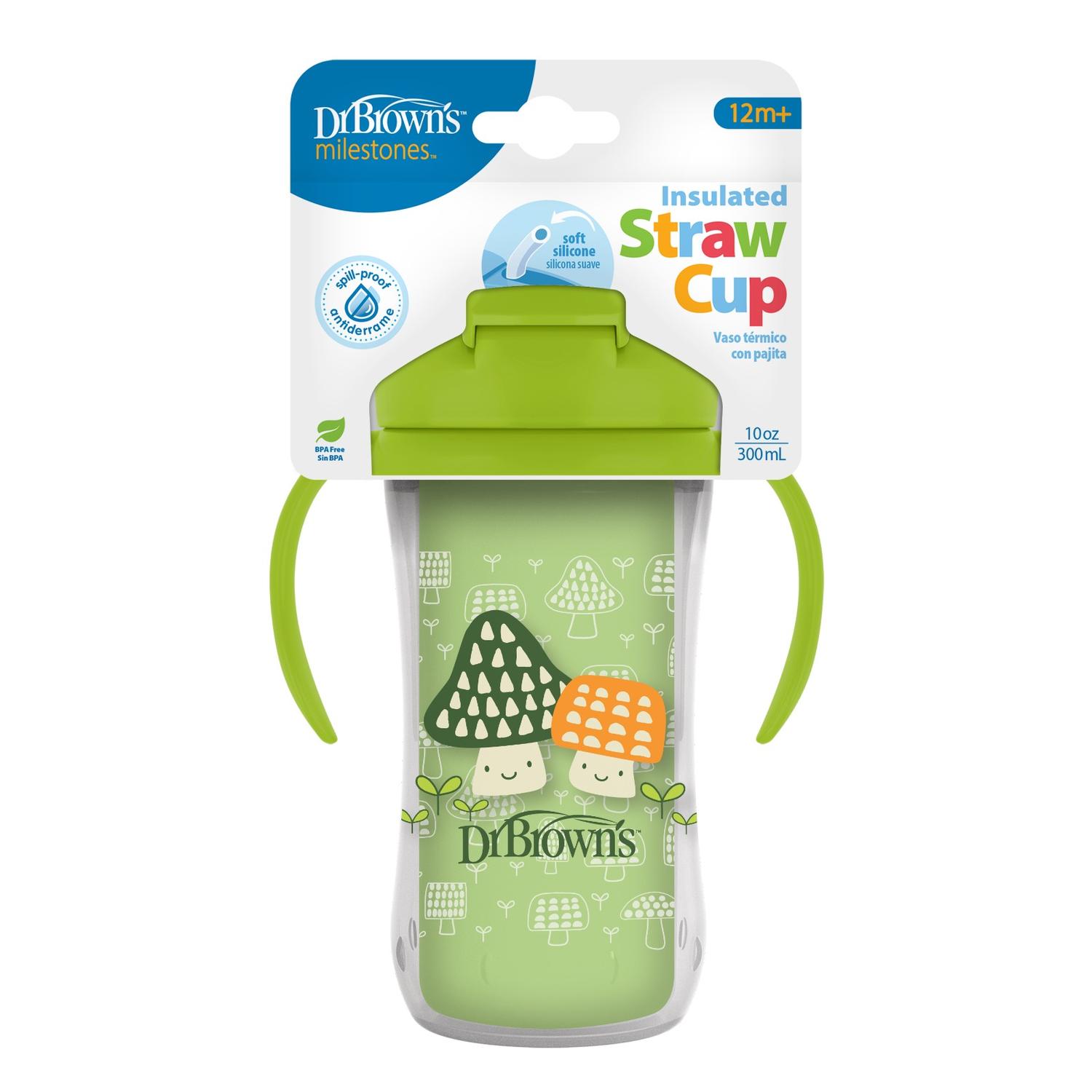 Vaso Entrenador Térmico 10oz con Popote Dr. Brown’s Verde — imagen 3