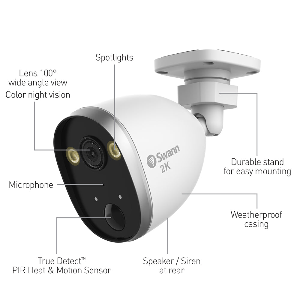 Cámara de seguridad con foco Swann SWIFI-2KOCAM-GL IP66 inalámbrica 2K — imagen 5