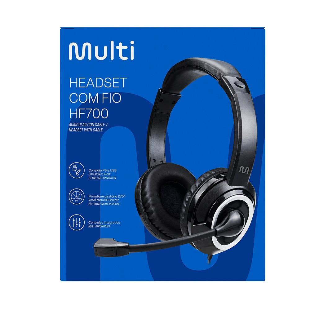 Audífono Alámbrico On-ear Multi COM FIO HF700 P3/USB: con Micrófono — imagen 6