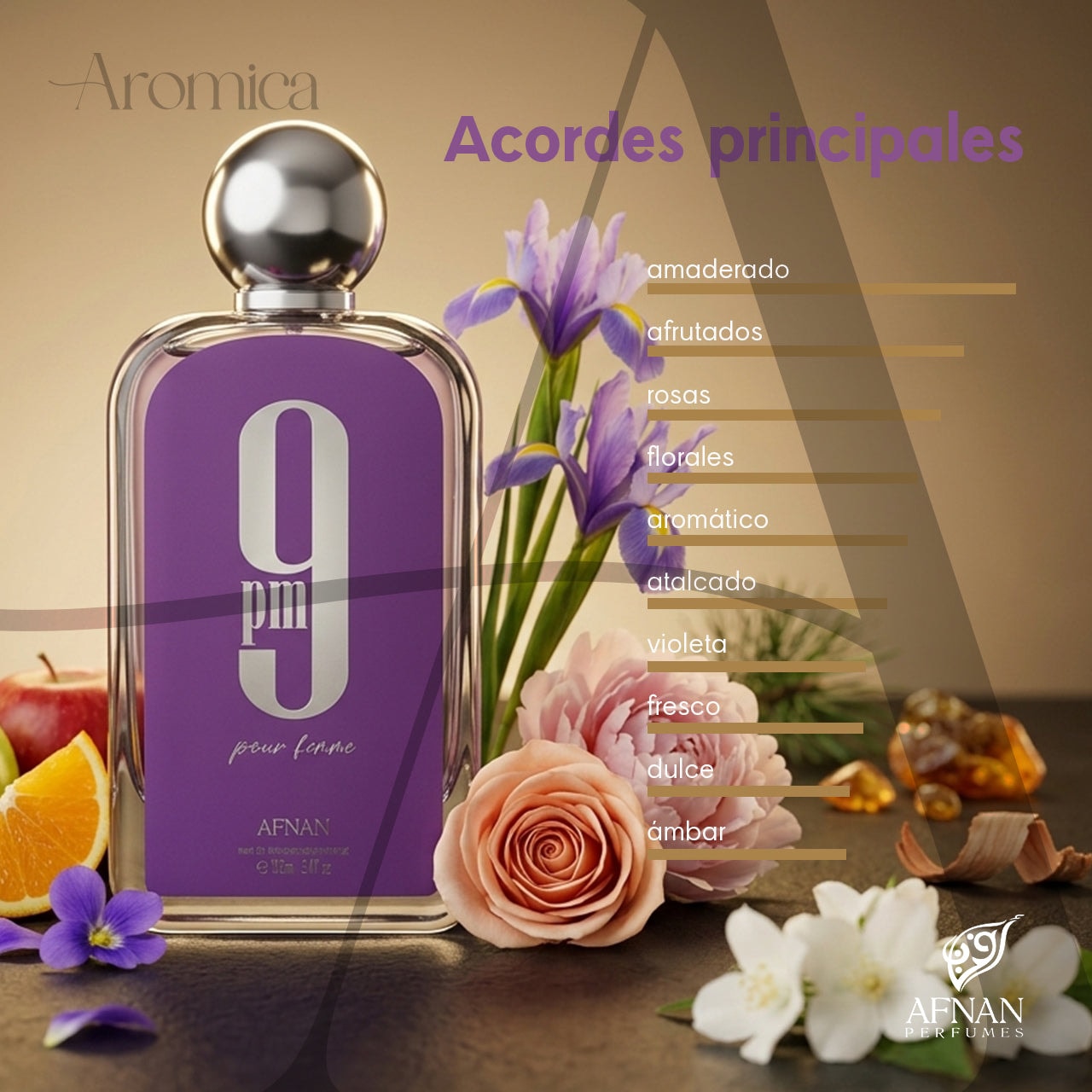 Perfume Arabe Afnan 9PM Femme Mujer EDP 100ml (Purple) — imagen 4