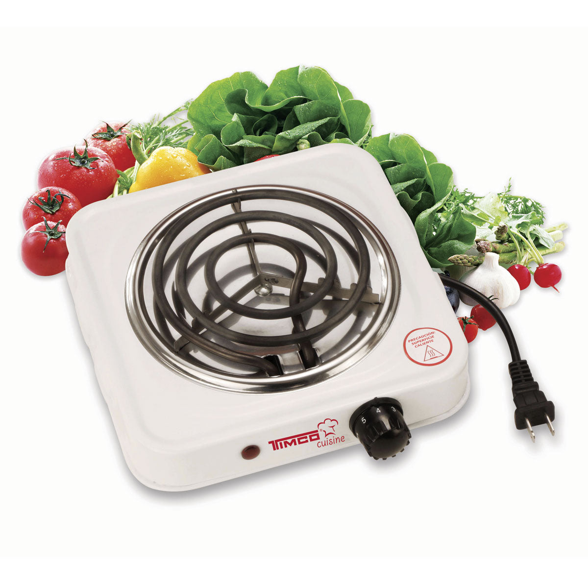 Parrilla Eléctrica 1 Quemador con Termostato Color Blanco Timco PE-01 — imagen 2