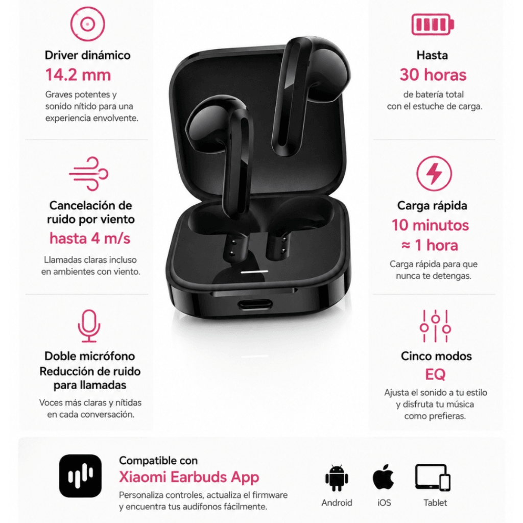 Xiaomi Redmi Buds 6 Active + Smartwatch Deportivo HD — imagen 9