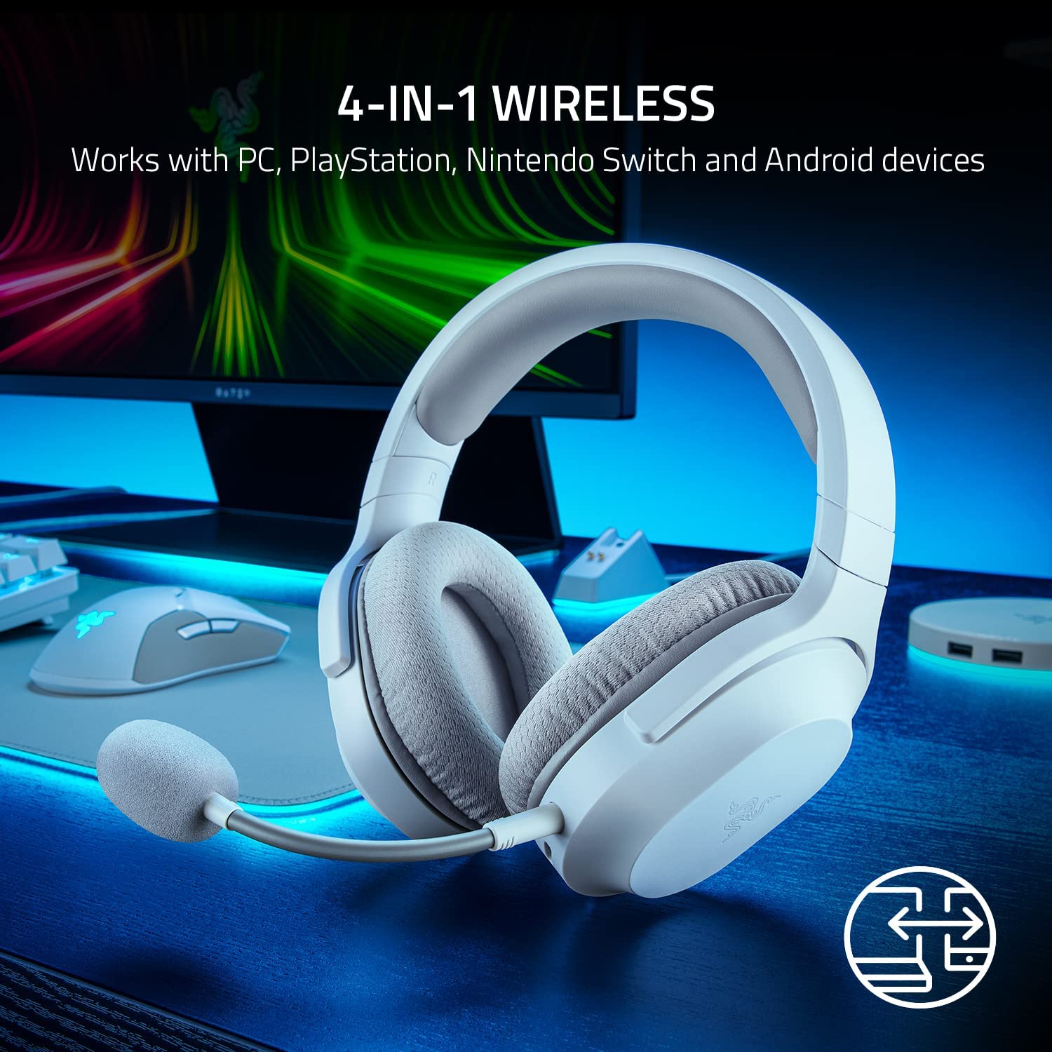 Audífonos Inalámbricos Razer Barracuda X (Blanco) - XBOX / PlayStation / Nintendo SWITCH / PC / Móvil — imagen 3