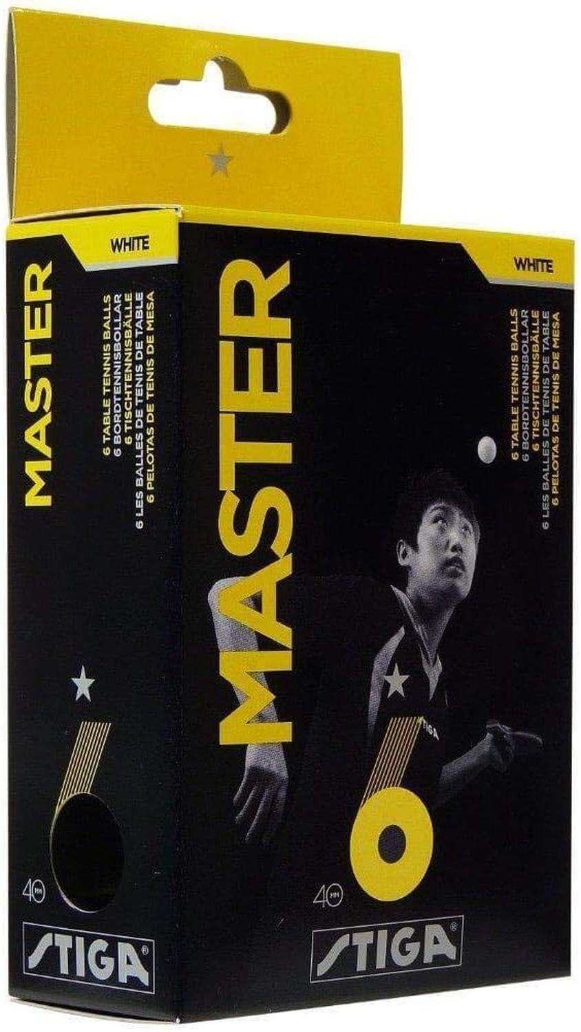 Pelotas de Ping Pong Stiga Master 1 Estrella Blancas 6 Piezas — imagen 1