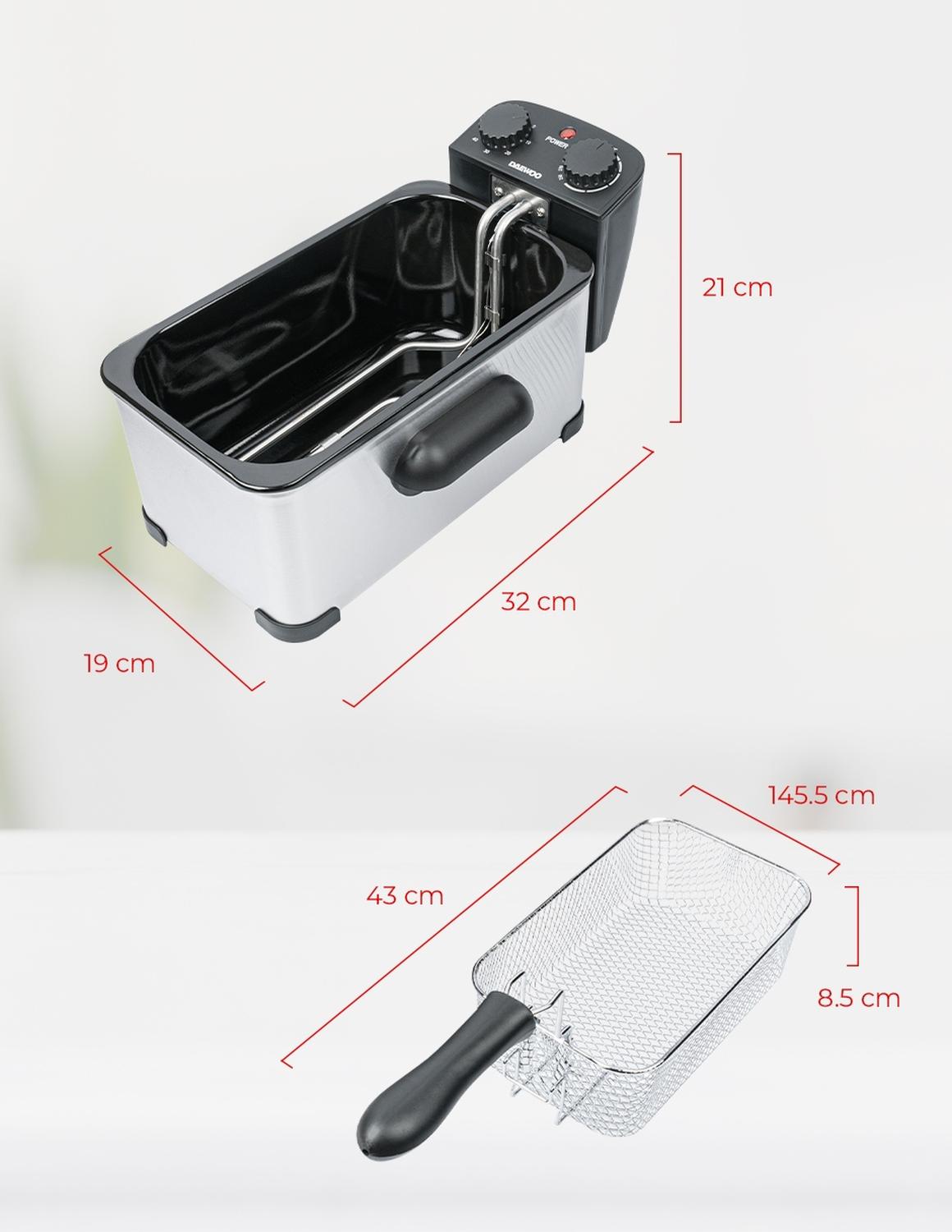 FREIDORA DE ACEITE DAEWOO DDF-364 DE INMERSIÓN DE 3L — imagen 2
