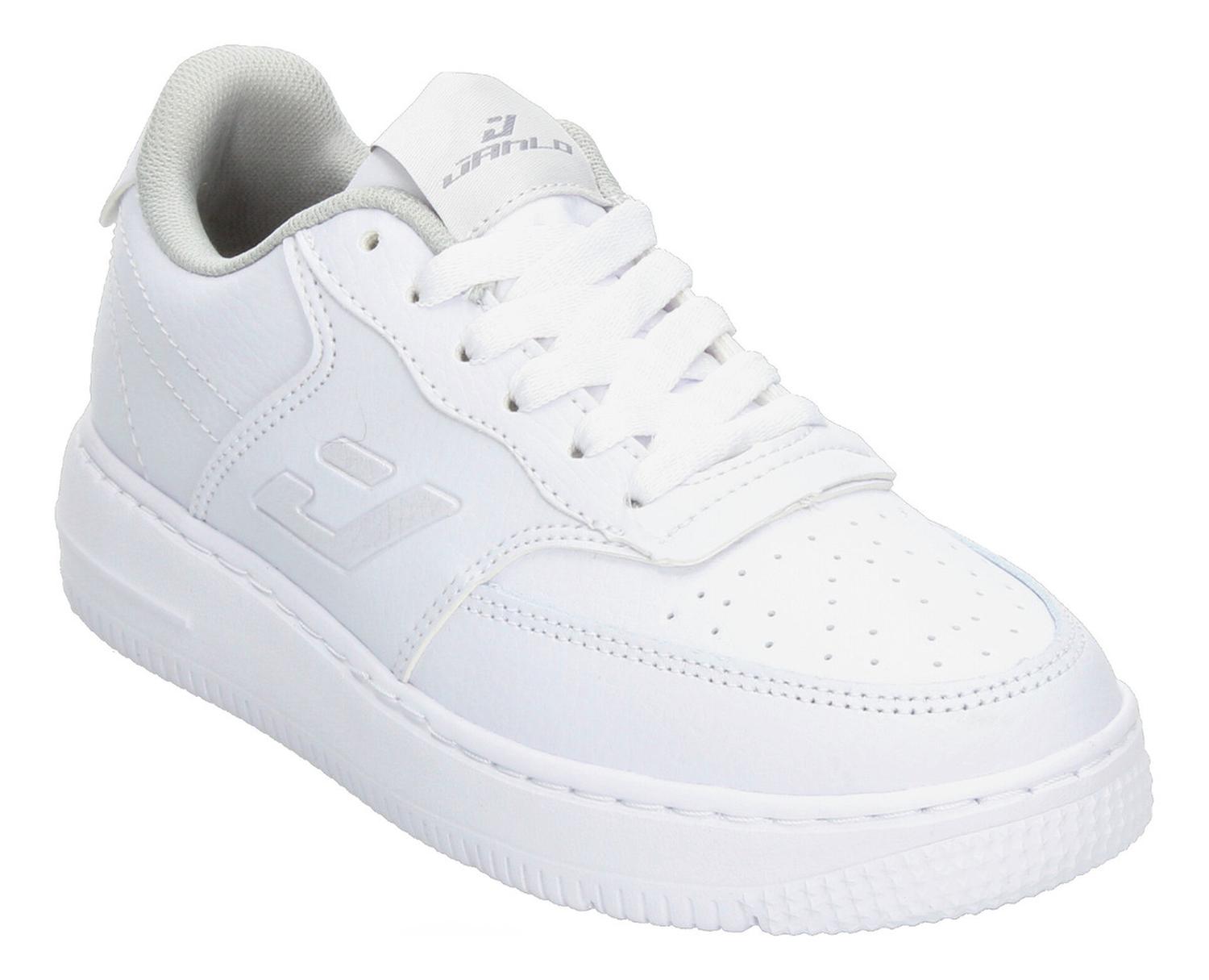Tenis Janlo Niño Colegio Casual Deportivo Cintas Ajustables Escolar Blanco Infantil T22-26 — imagen 4
