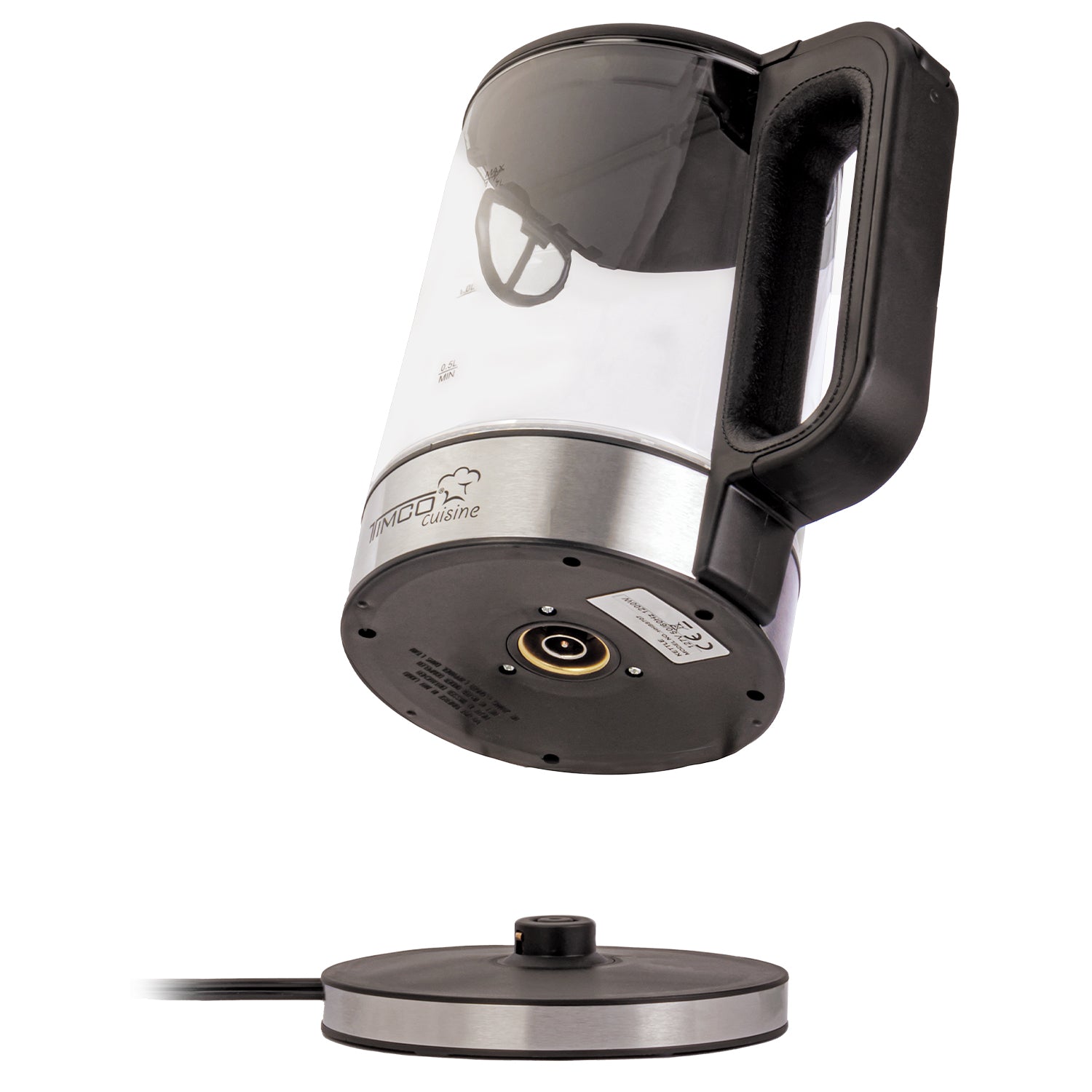 Tetera Jarra Eléctrica de Vidrio 1.7 L Hervidor Agua Acero Inoxidable Timco JE8707 — imagen 6
