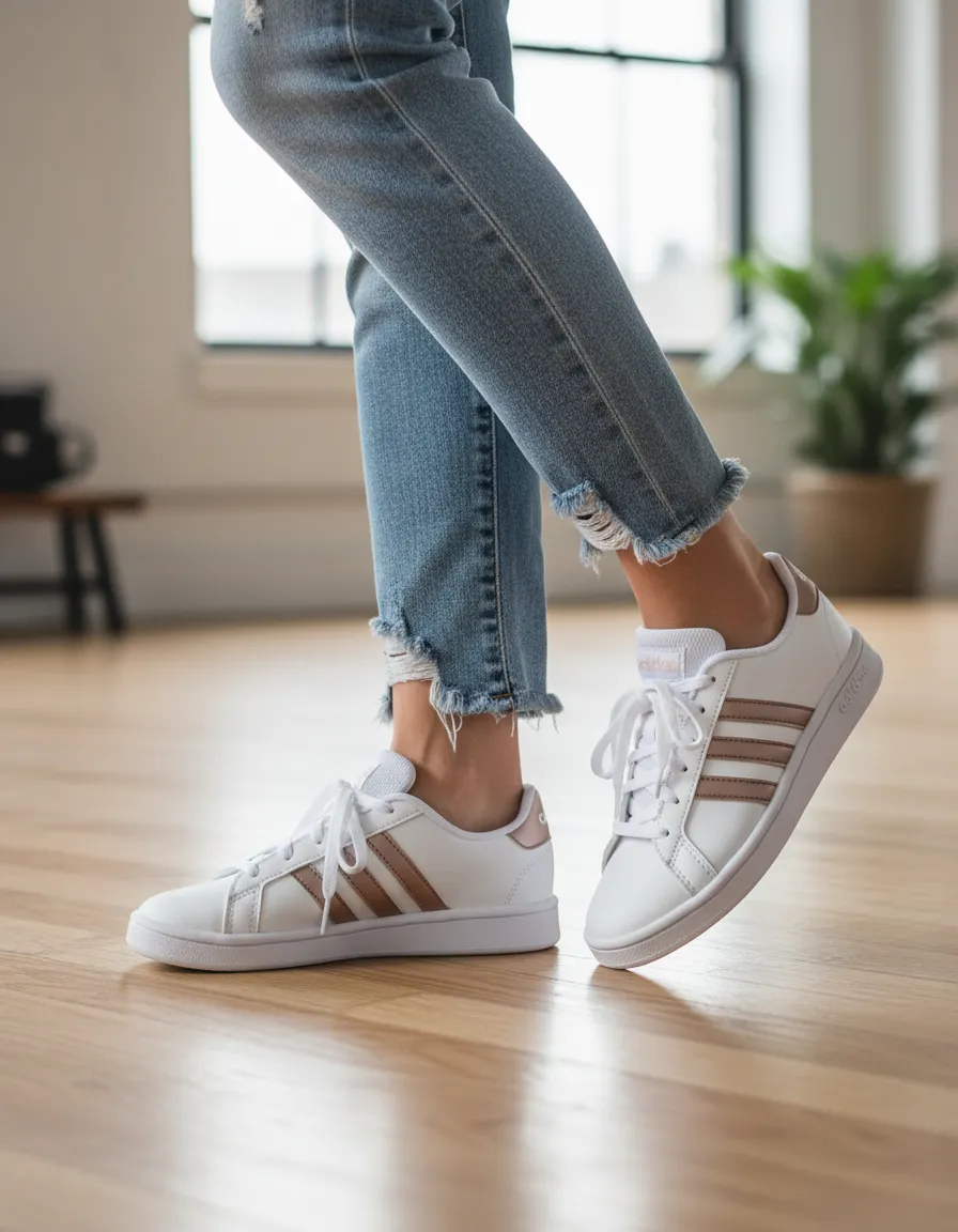 Tenis Adidas Grand Court K Blanco Mujer EF0101 CT — imagen 6