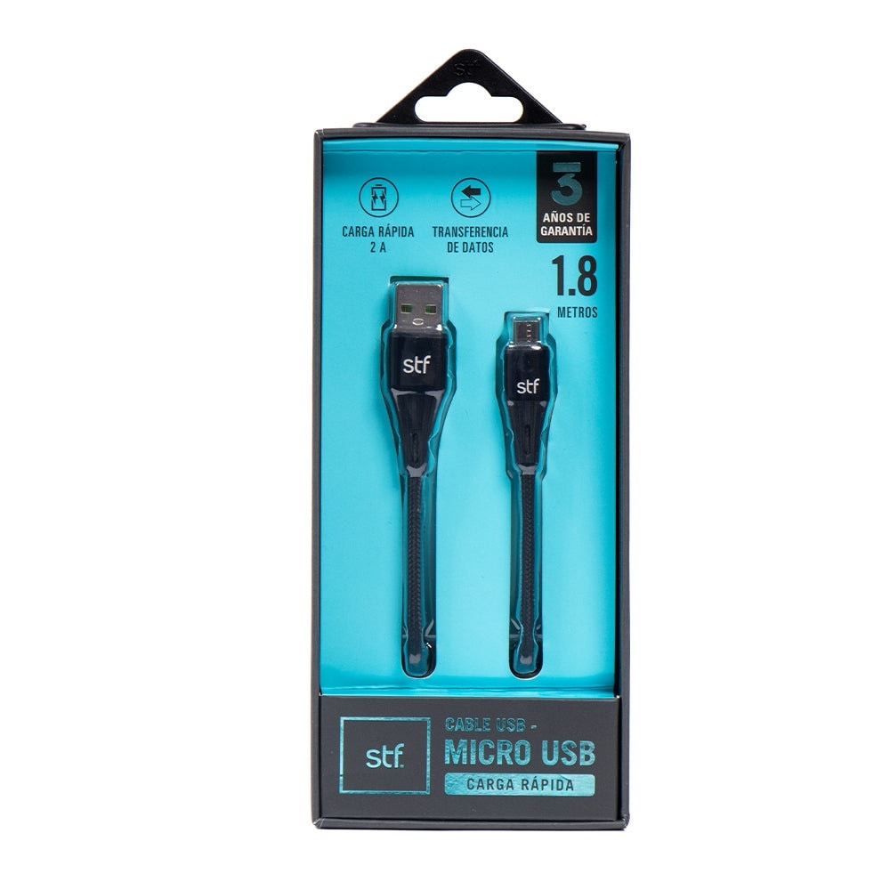 Cable USB a Micro USB 1.8m Carga Rápida 2A Transferencia Datos — imagen 6