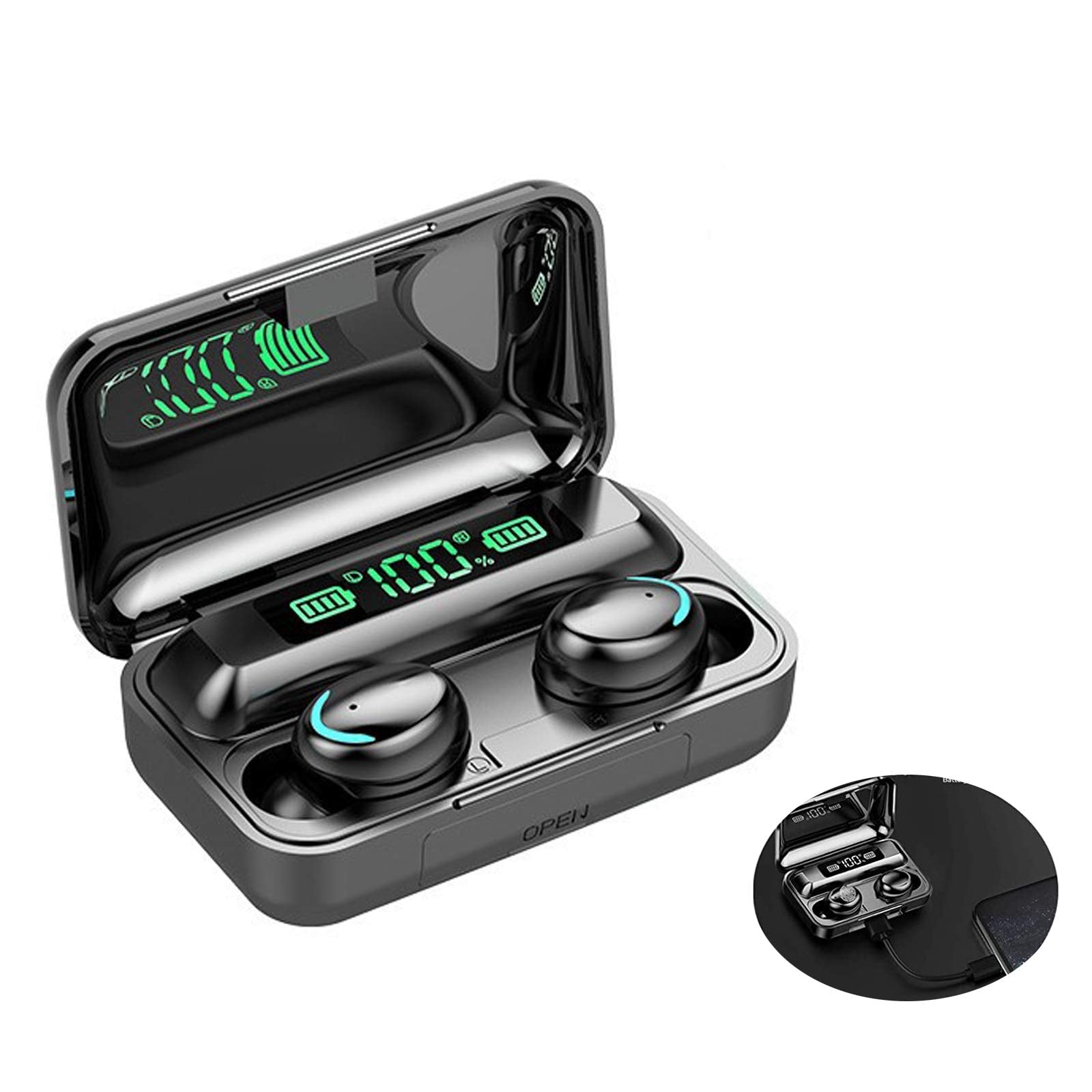 Audífonos Bluetooth Fentech F9-5 – Sonido Estéreo HD, IPX7, Batería de Larga Duración y Pantalla LED — imagen 2