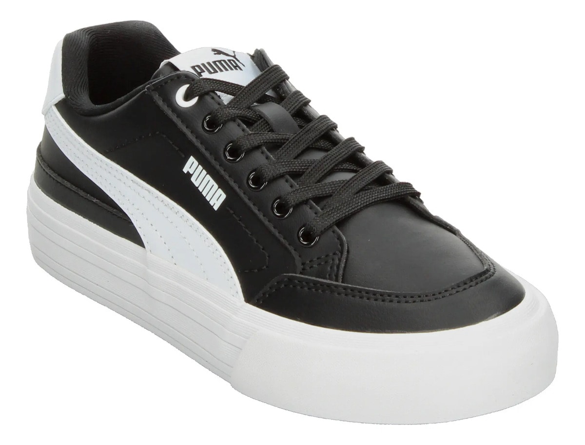 Tenis Puma Court Classic Dama Casual Negro Blanco Mujer — imagen 13