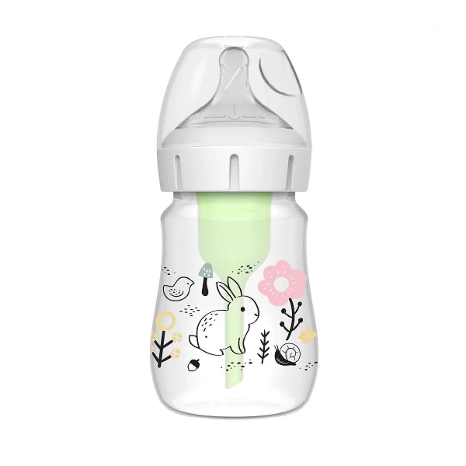 Biberón Dr Brown's Boca Ancha 5oz/150ml Anticólicos Options+ Decorado Bosque 0m+ Transparente — imagen 2