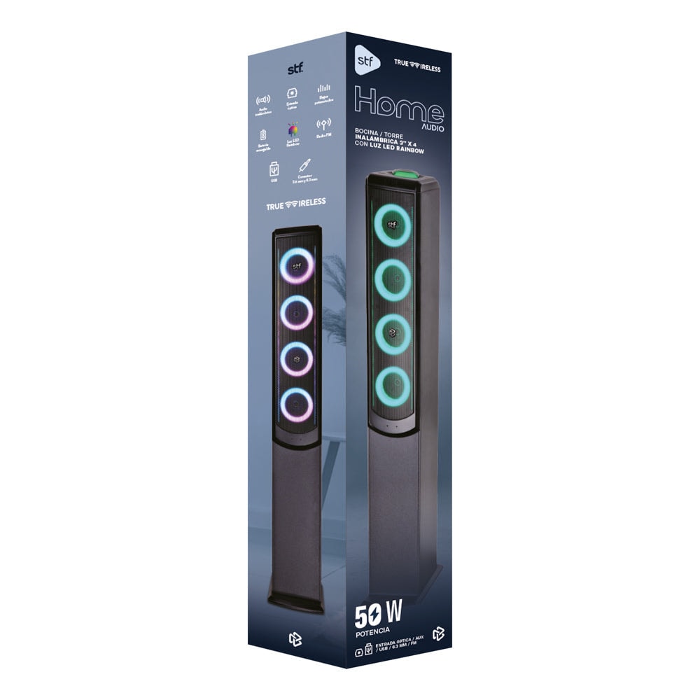 Barra de Sonido Inalámbrica Home audio STF: 50W con Woofer 5” y Luz LED RGB — imagen 7