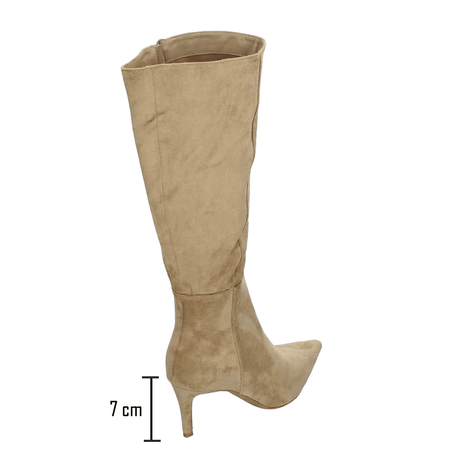 Bota Perugia Dama Casual Larga Slouchy Tacón Beige Mujer — imagen 12
