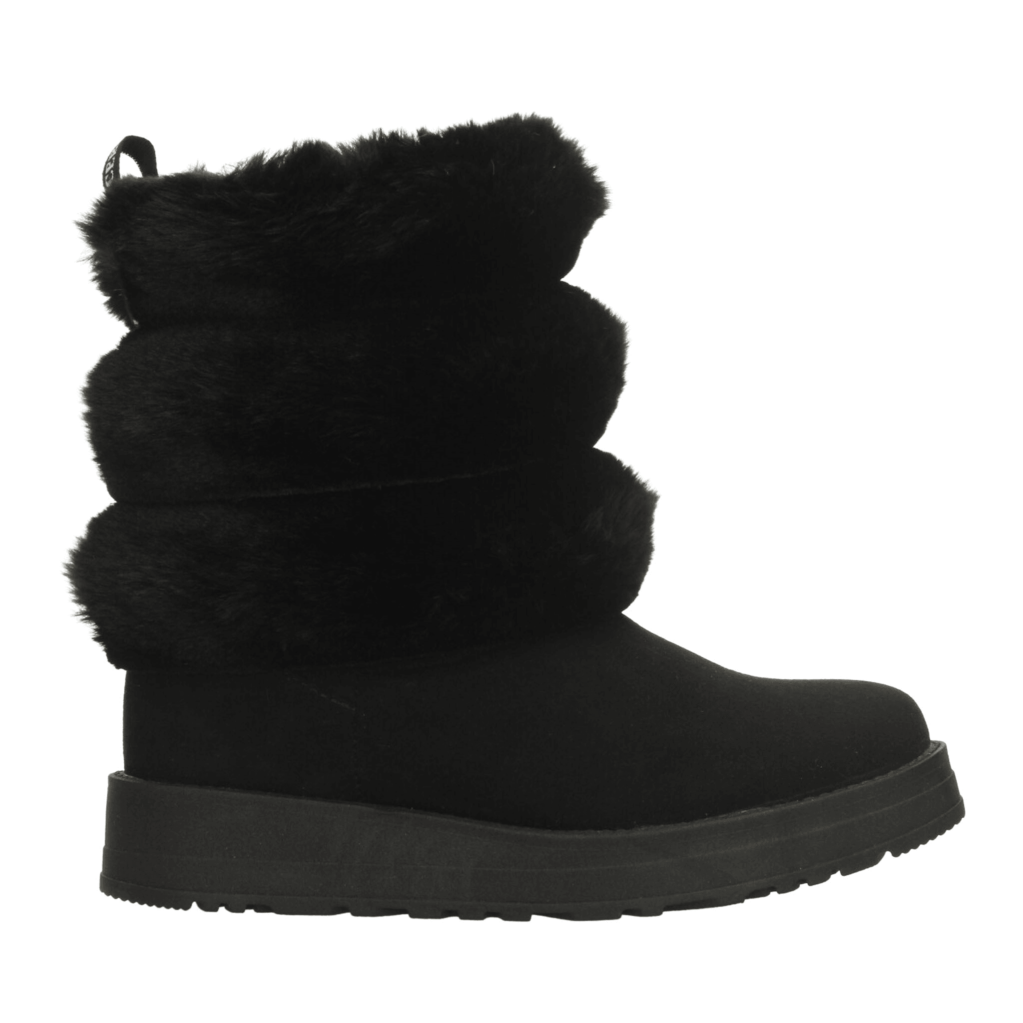 Bota Rojo Cereza Dama Invierno Casual Peluche Negro Mujer — imagen 10