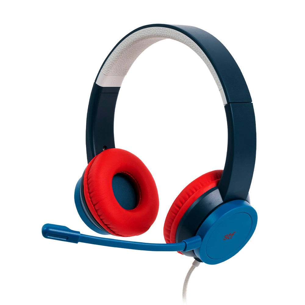 Audífono Alámbrico On-ear STF VIVA! Para computadora, Micrófono Azul — imagen 2