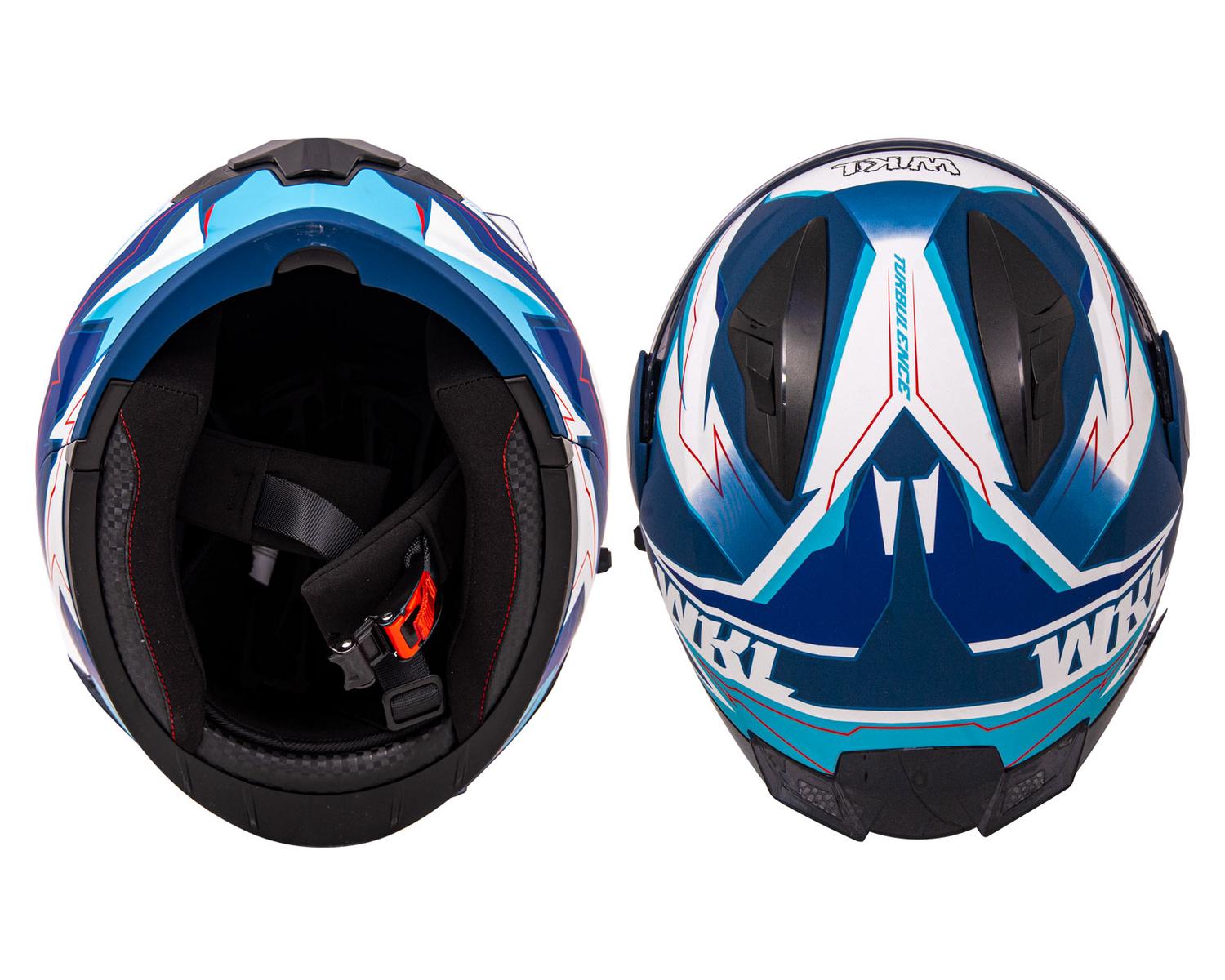 Casco WKL Motocicleta Dot Abatible CH-103 TURBO-AZUL — imagen 6