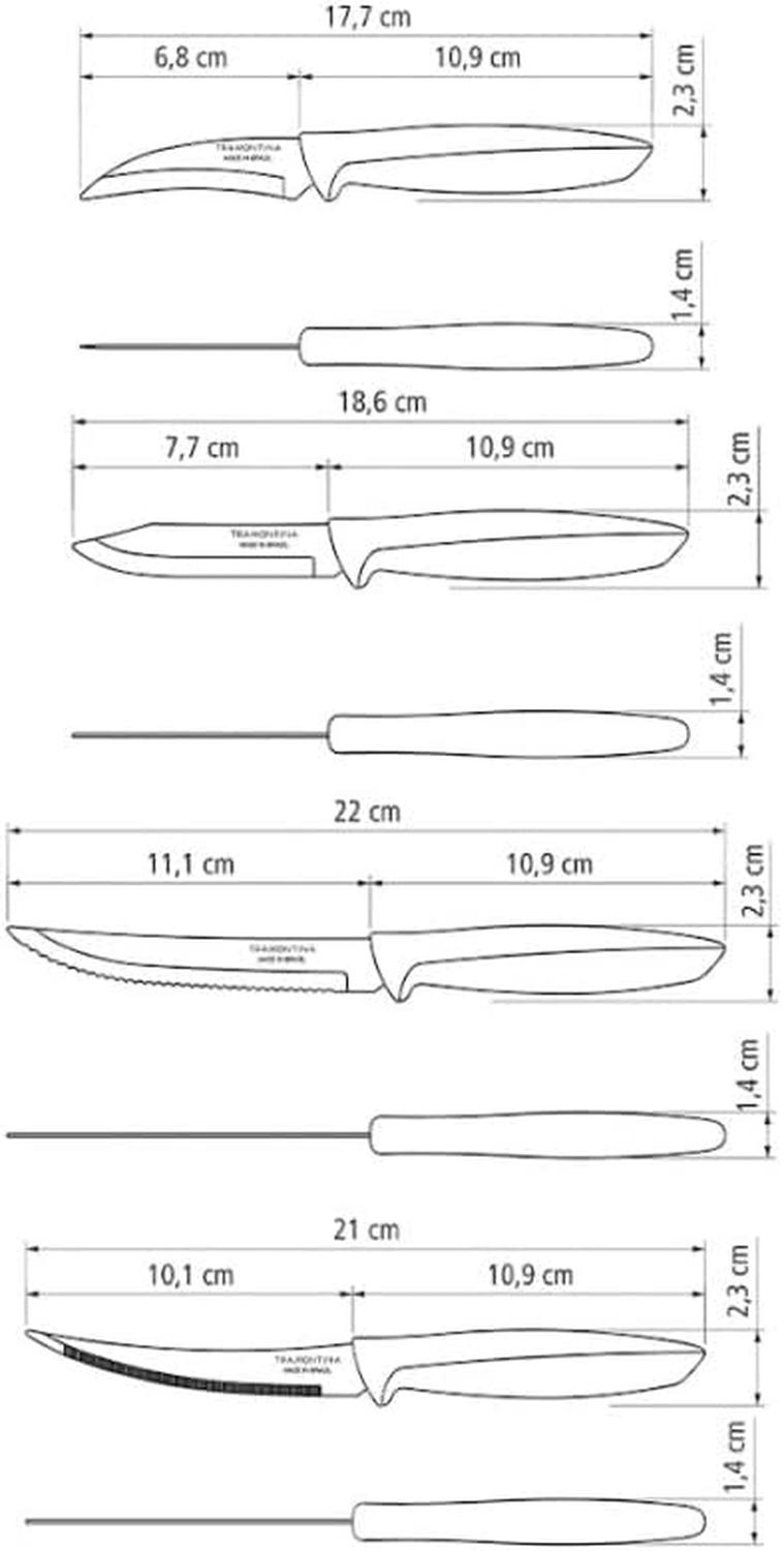 Juego de Cuchillos Tramontina Plenus 8 Piezas Negro — imagen 3