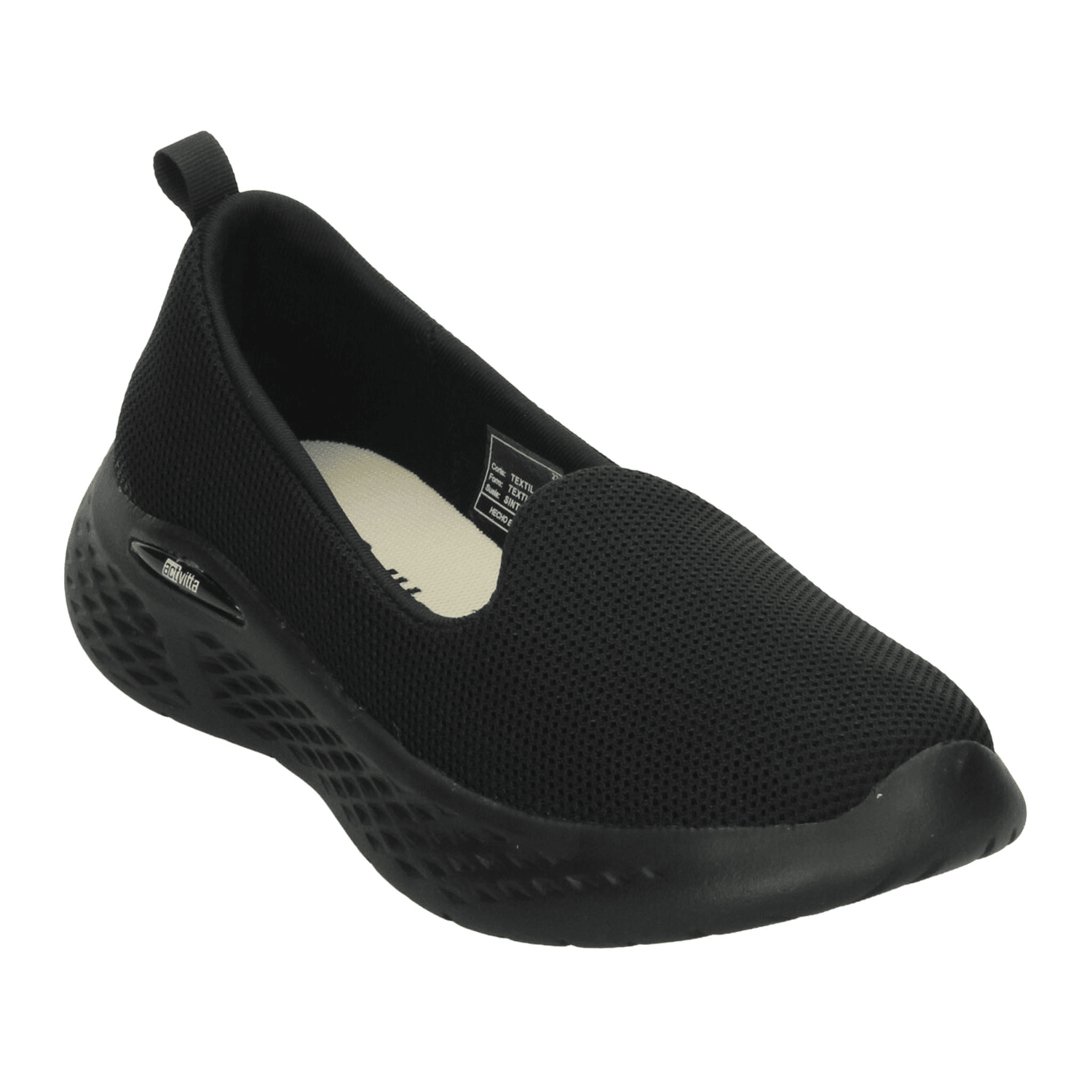 Tenis Actvitta Dama Negro Deportivo Confort Slip On Mujer — imagen 5