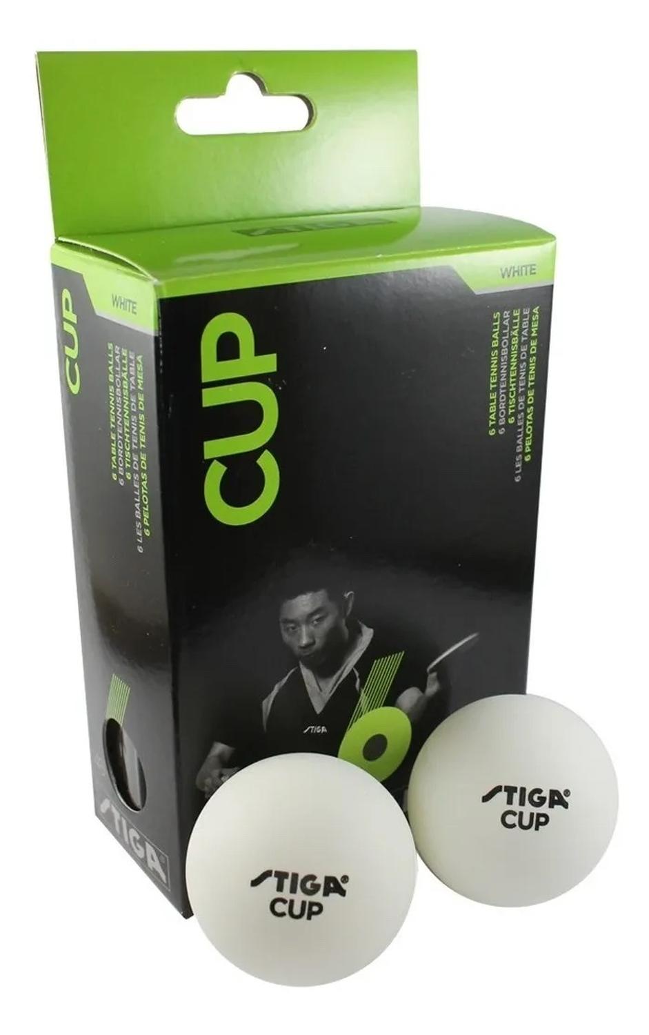 Caja 6 Pelotas Ping Pong Cup Plastico Stiga Cup Profesional Pin Pon — imagen 1
