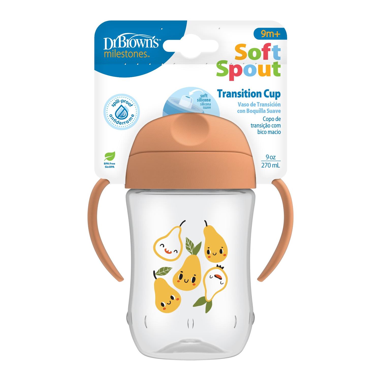 Vaso Entrenador 9oz/270ml Boquilla Suave Naranja Dr. Brown’s — imagen 1