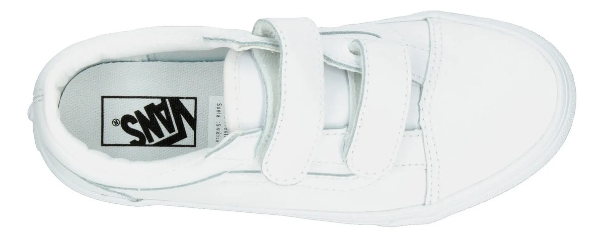 Tenis Vans Old Skool V Classic Niño Casual Blanco Infantil T11-15 — imagen 17