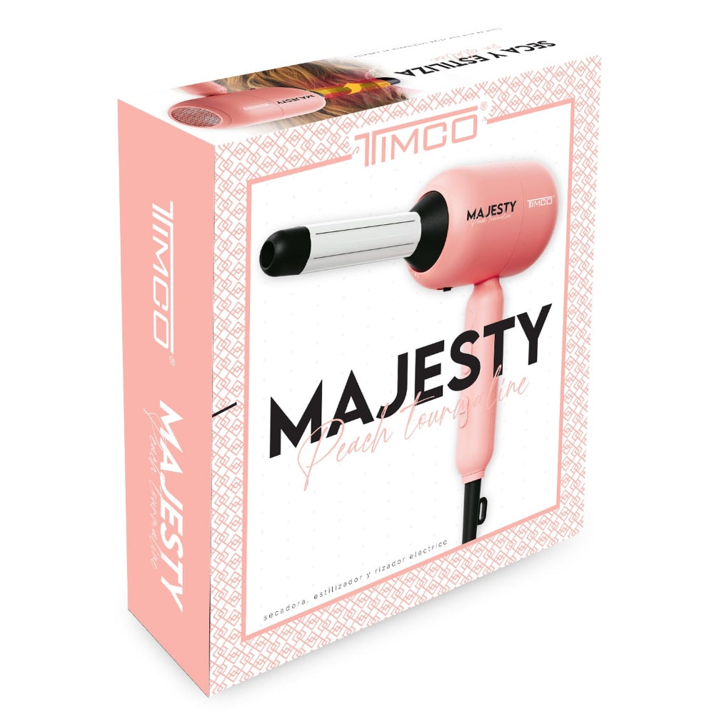 Secadora de Cabello Rizador 2 Barriles 25 mm Majesty Peach Tourmaline Timco SDD104 — imagen 7