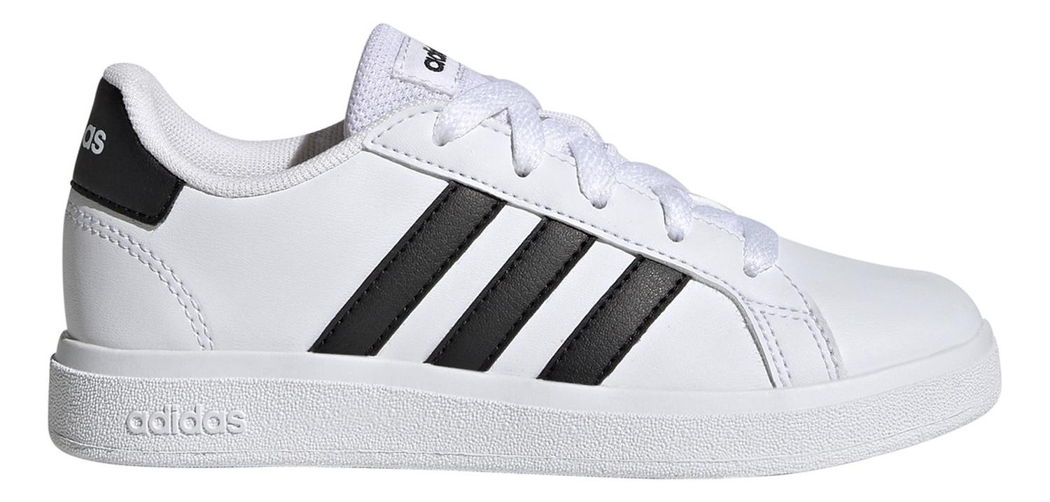 Tenis adidas Grand Court Niño Casual Cintas Ajustables Blanco Infantil T22-26 — imagen 1