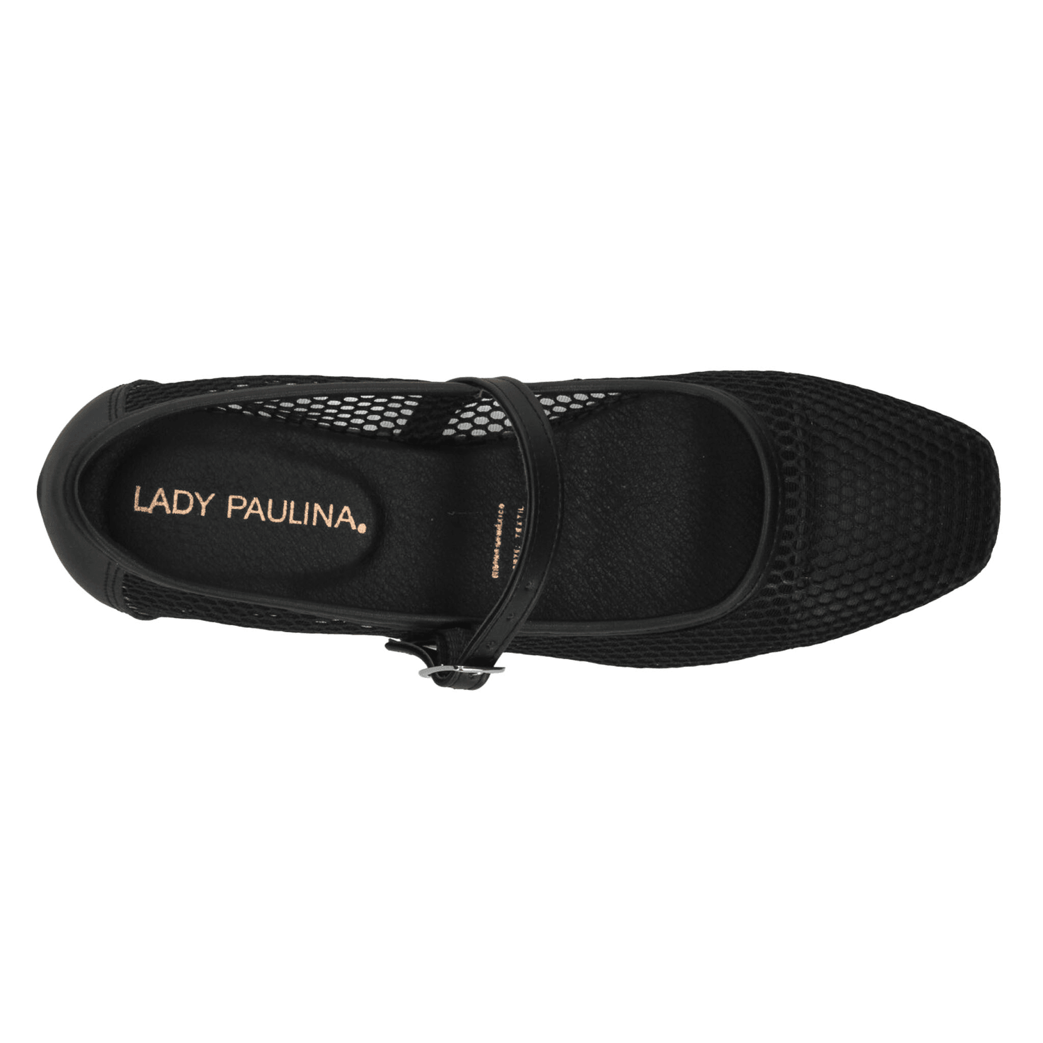 Flat Paulina Mary Jane Dama Casual Malla Hebilla Negro Mujer — imagen 8