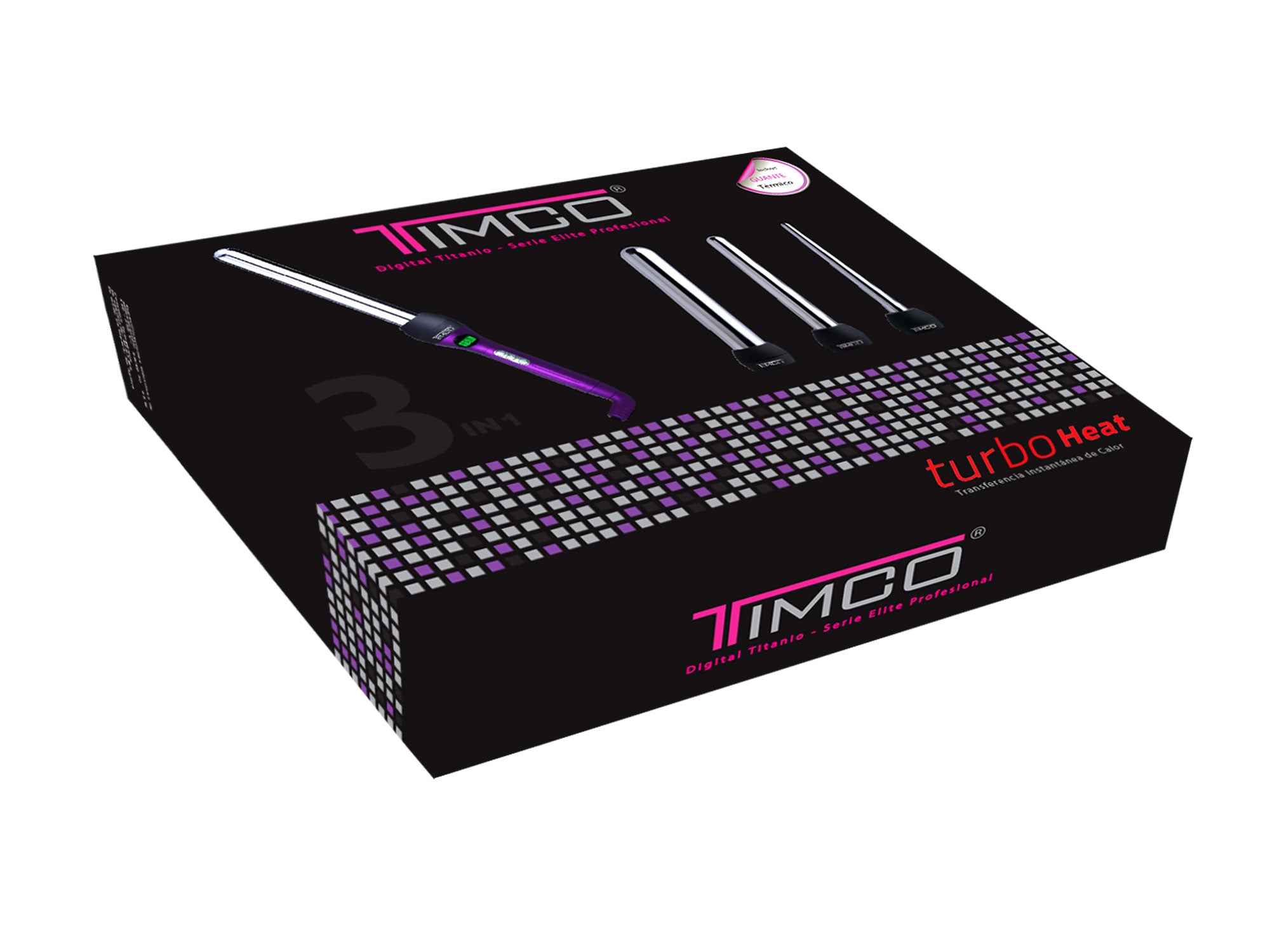 Ferro Rizador de Cabello X-titanium 3 en 1 Uso Profesional Puntas Intercambiables Timco TCX-F3 — imagen 7