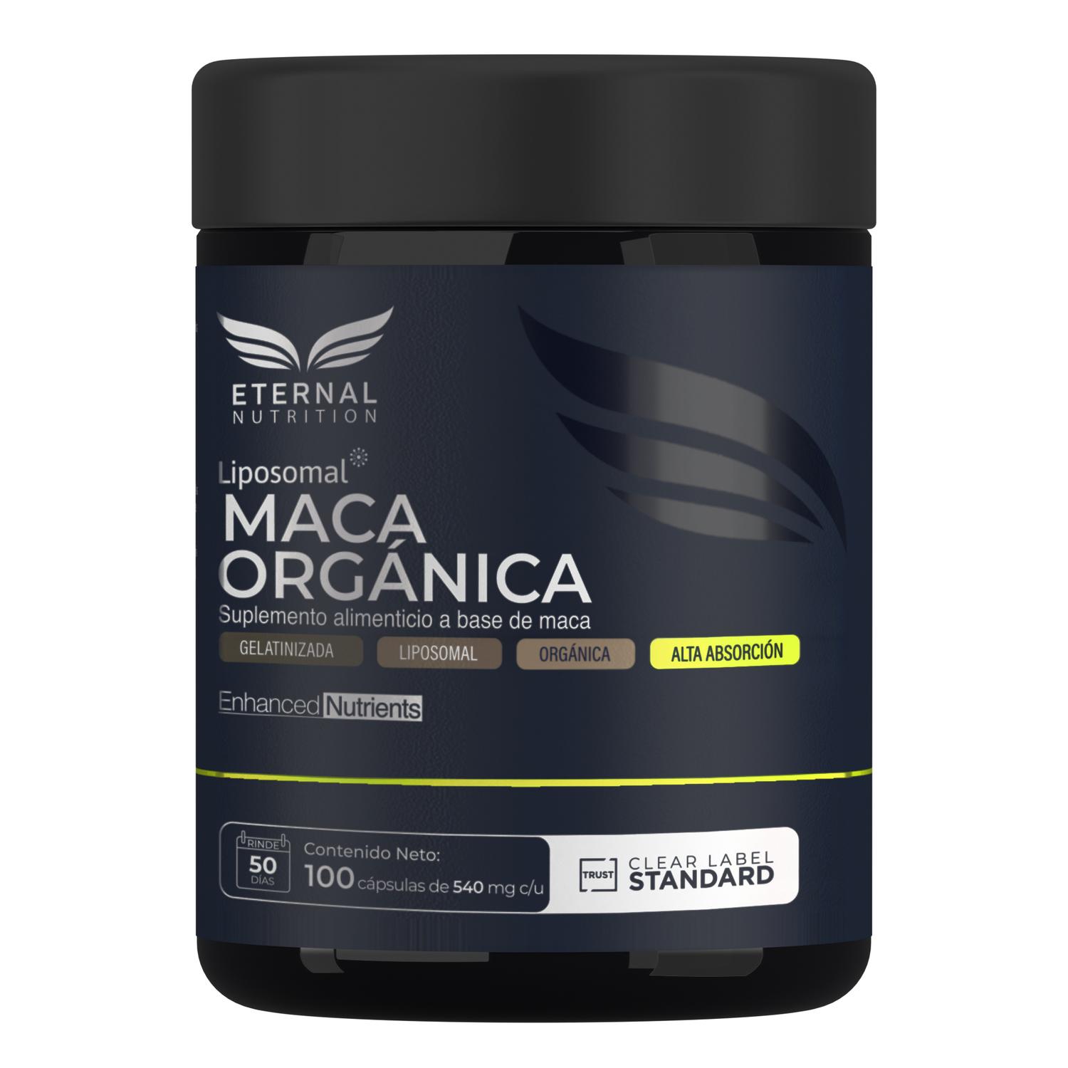Maca Orgánica Liposomal Gelatinizada con Lecitina de Girasol, 1,080 mg por Porción, 100 Cápsulas — imagen 1