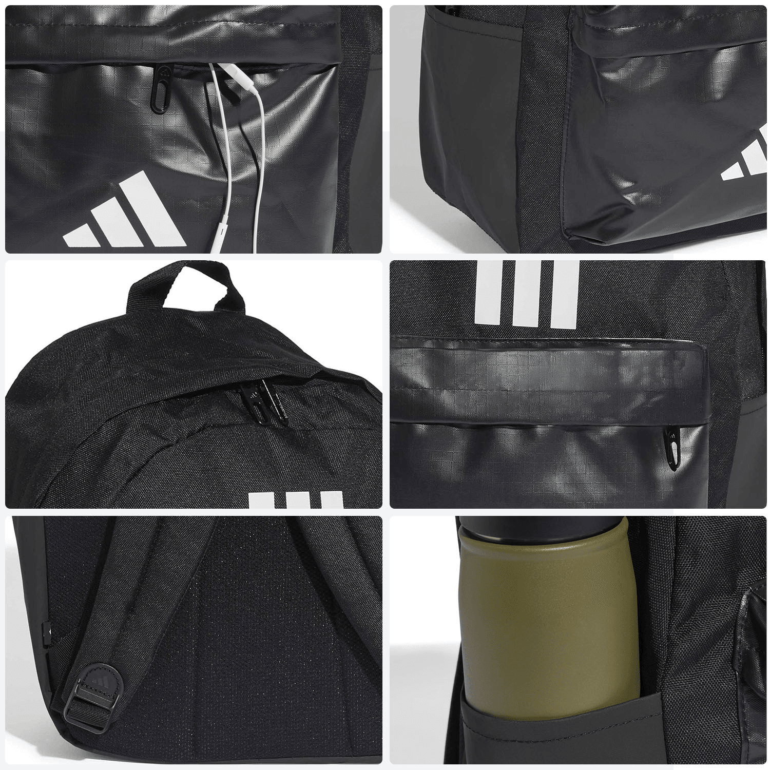 Mochila Unisex Adidas Classic Bars Negro Escolar 28L — imagen 7