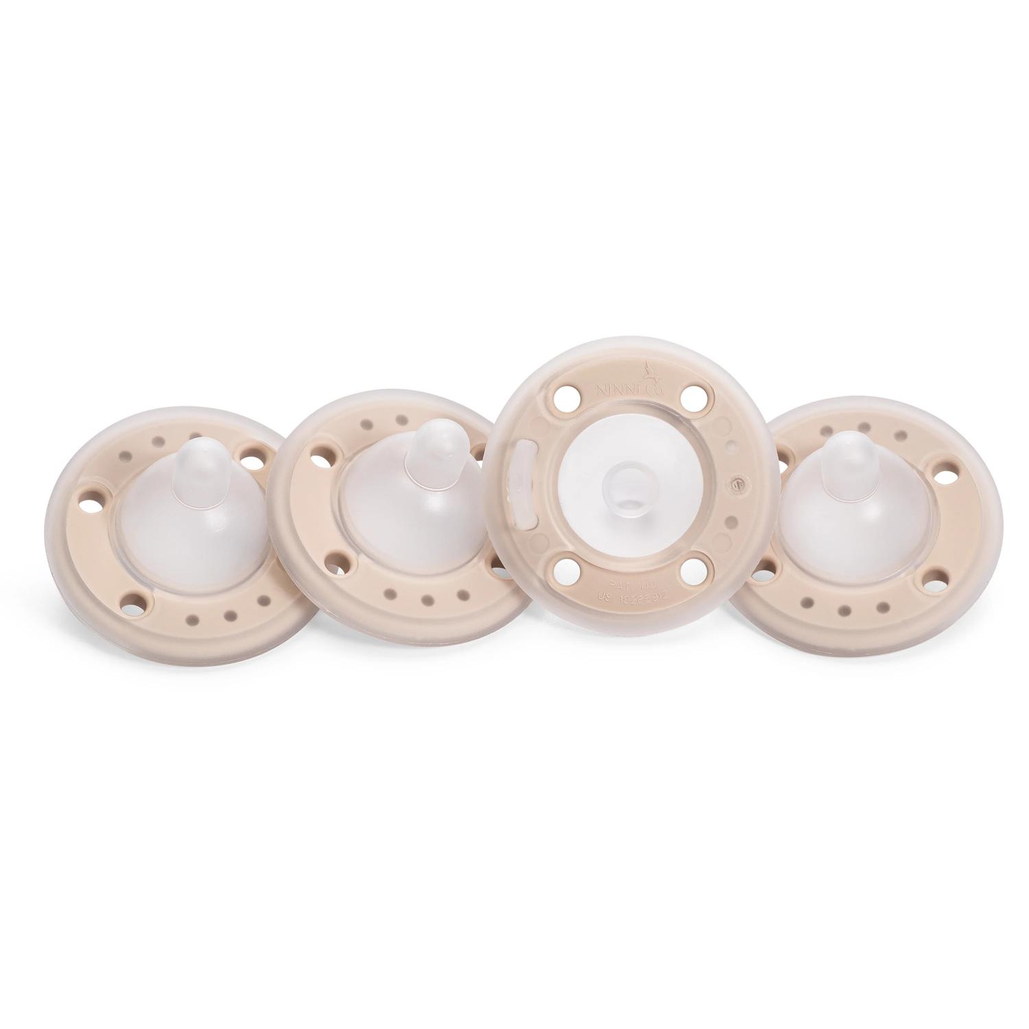 Pack 4 Chupones Ninni Co. Simula Pecho Materno Cafe — imagen 1