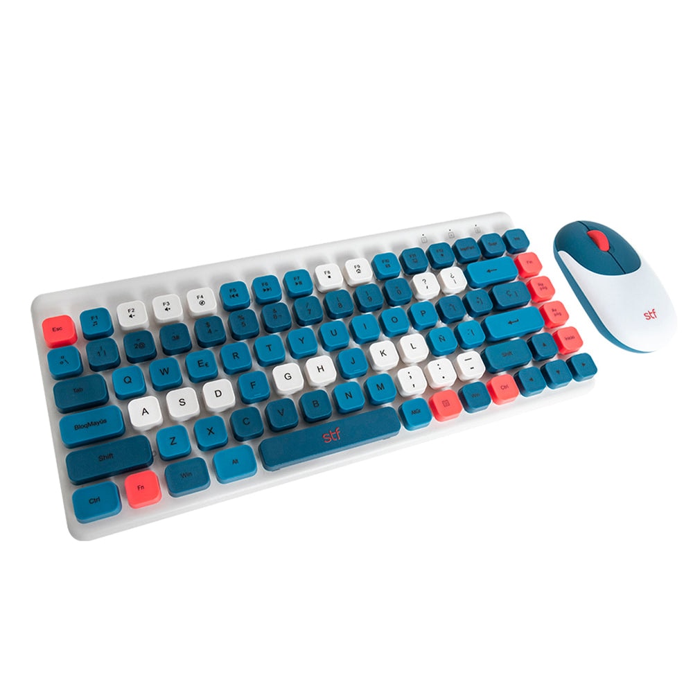 Kit Teclado + Mouse inalámbrico STF VIVA! para computadora Azul — imagen 2