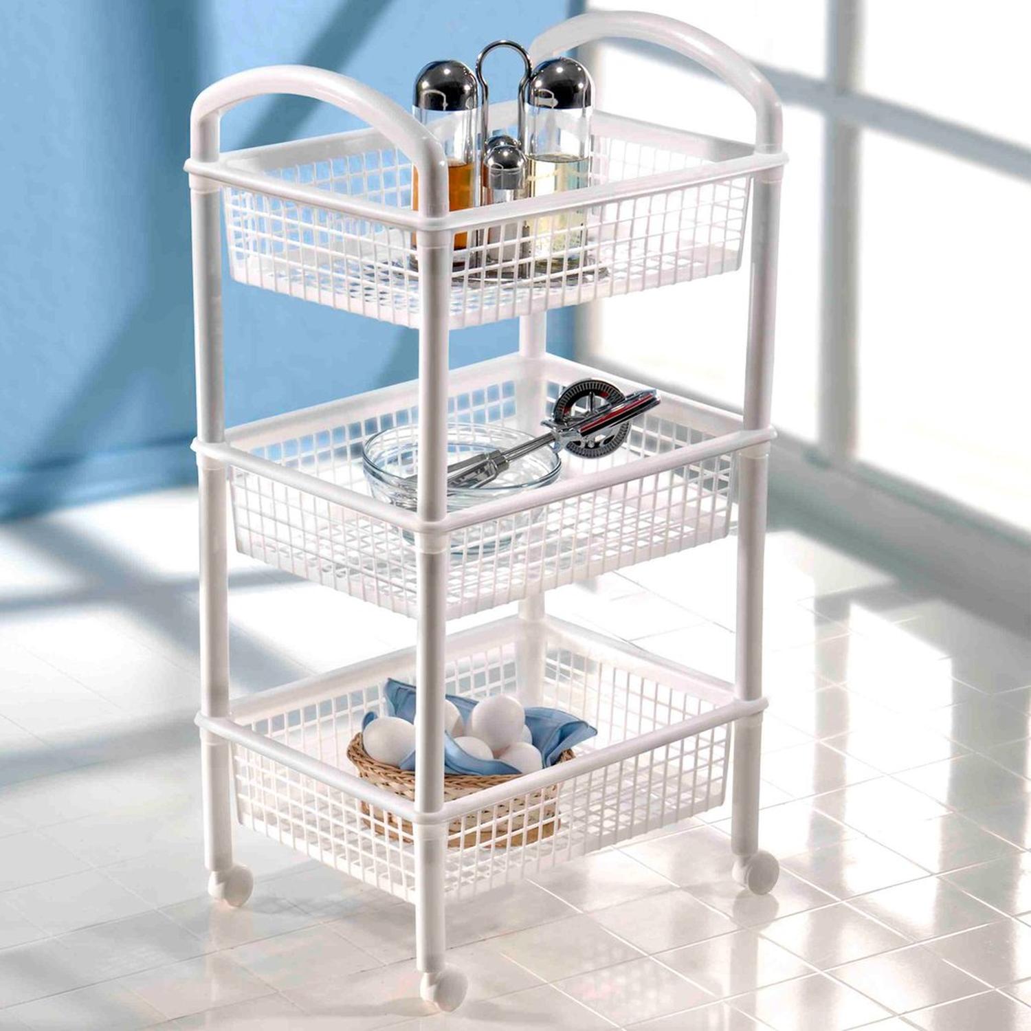 Carrito Servicio Estante Repisera De 3 Cestas Cocina — imagen 2