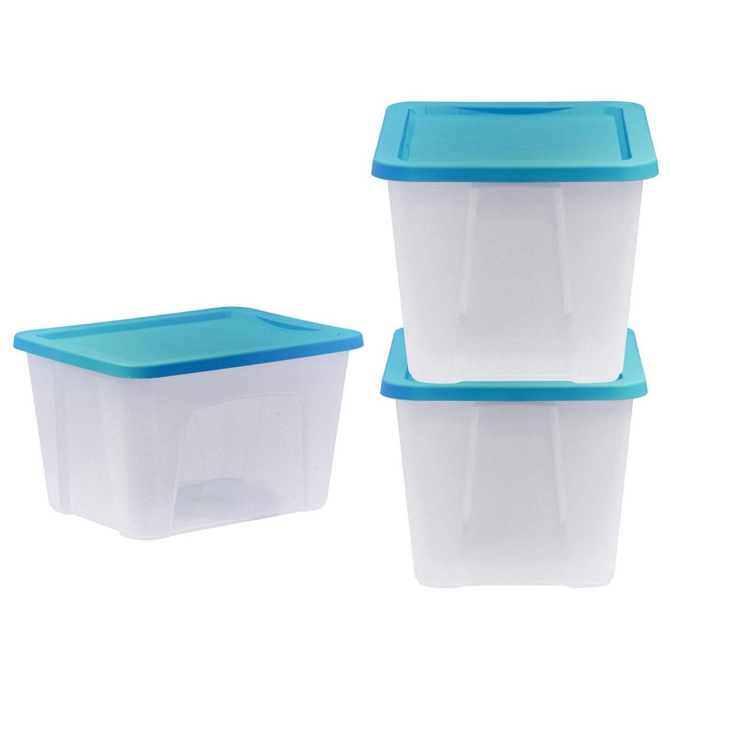 3 CAJA PLÁSTICO ORGANIZADORACON TAPA 87 LITROS RESISTENTE — imagen 5