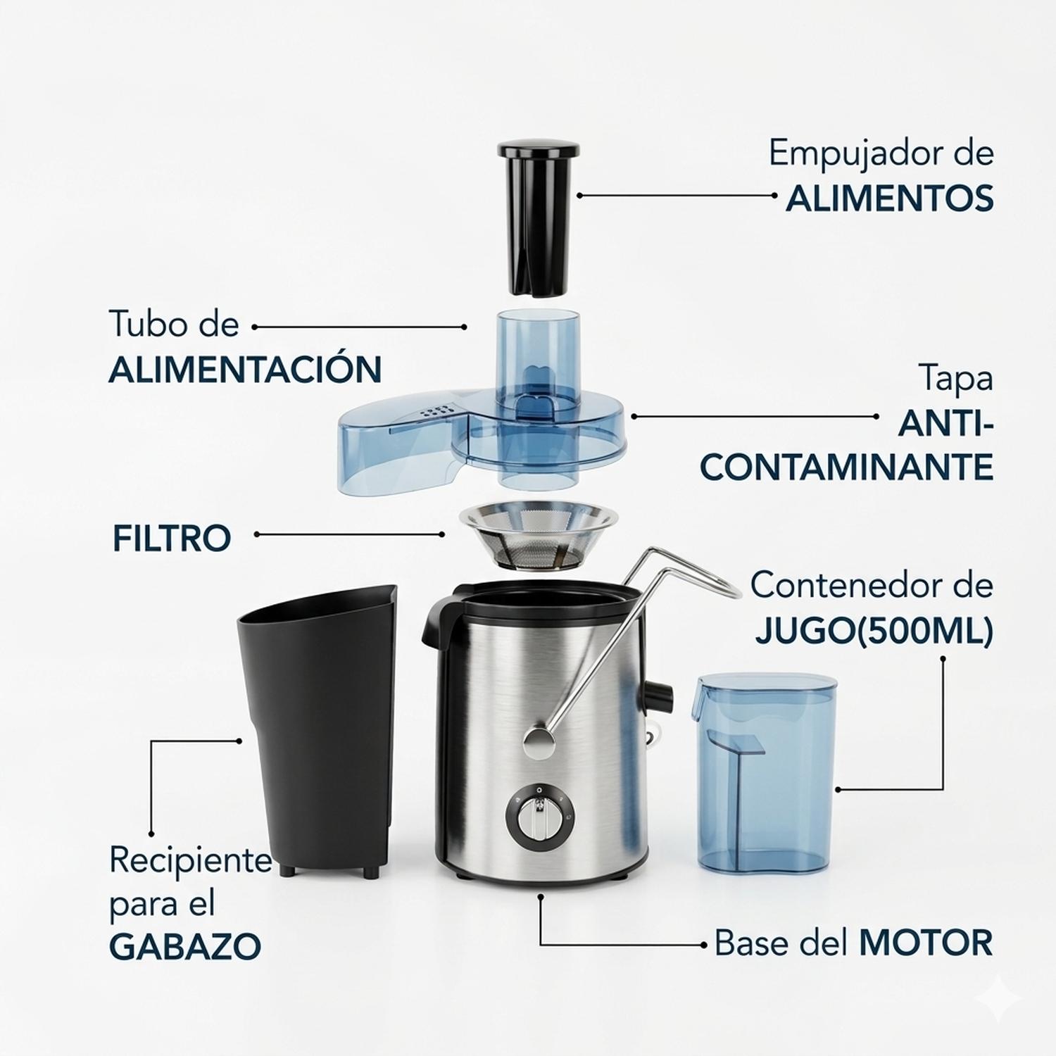Extractor de Jugos Shtark SHTEJ500 500 ml para Frutas — imagen 2