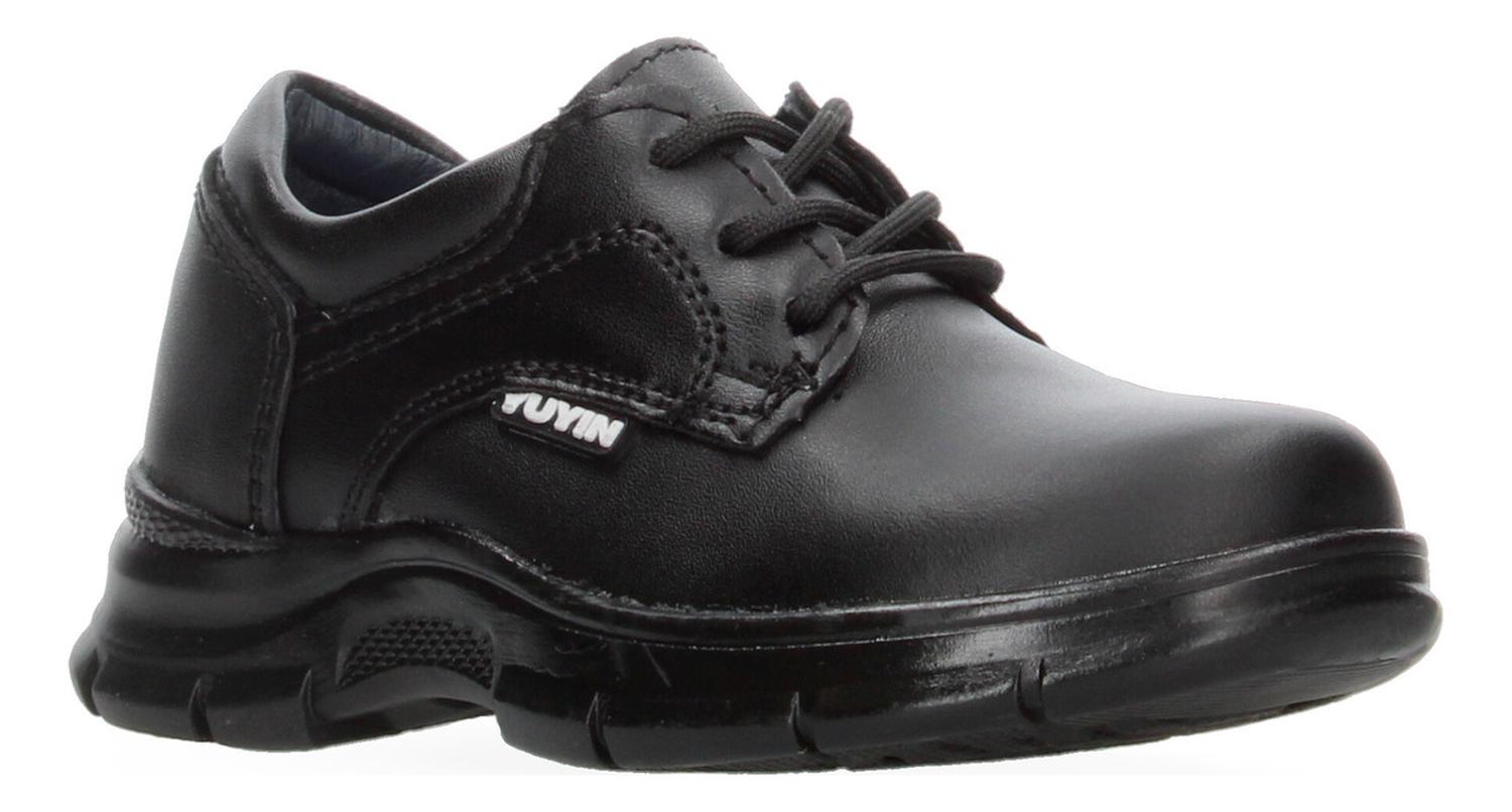 Zapato Yuyin Niño Cintas Escolar Negro Infantil T15-22 — imagen 3