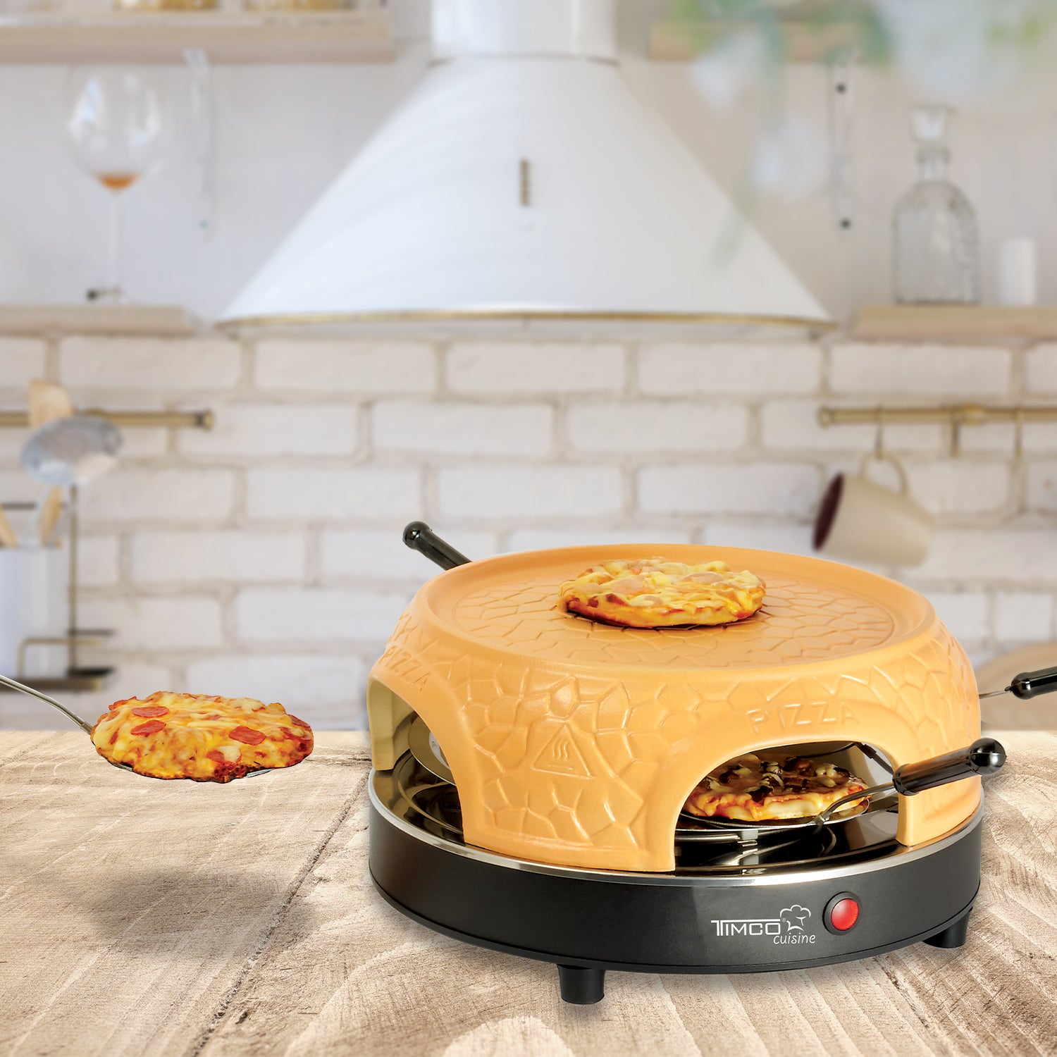 Horno Eléctrico para Pizza Mini Portátil Cerámica 4 Piezas Timco PIZZA4 — imagen 7
