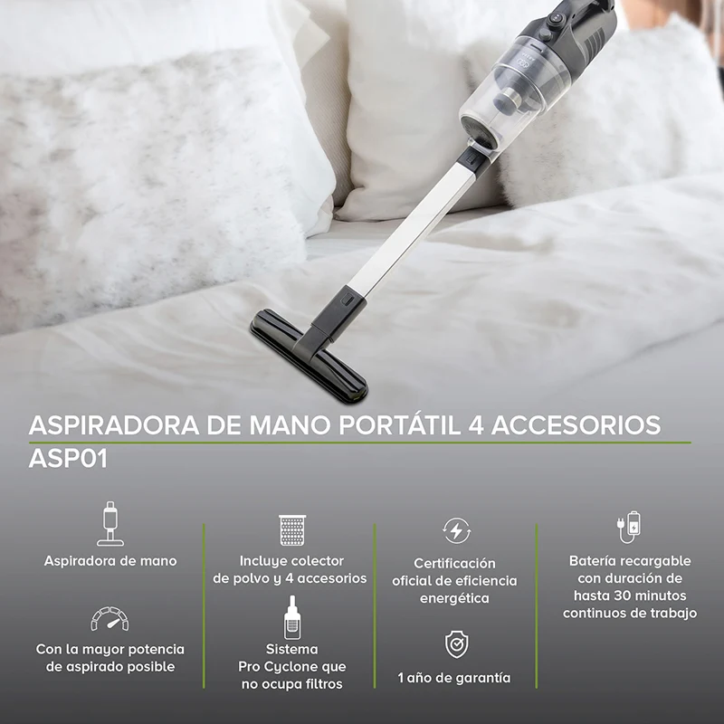 Aspiradora 2 en 1 Inalámbrica Avera 80W con 3 Cepillos — imagen 2