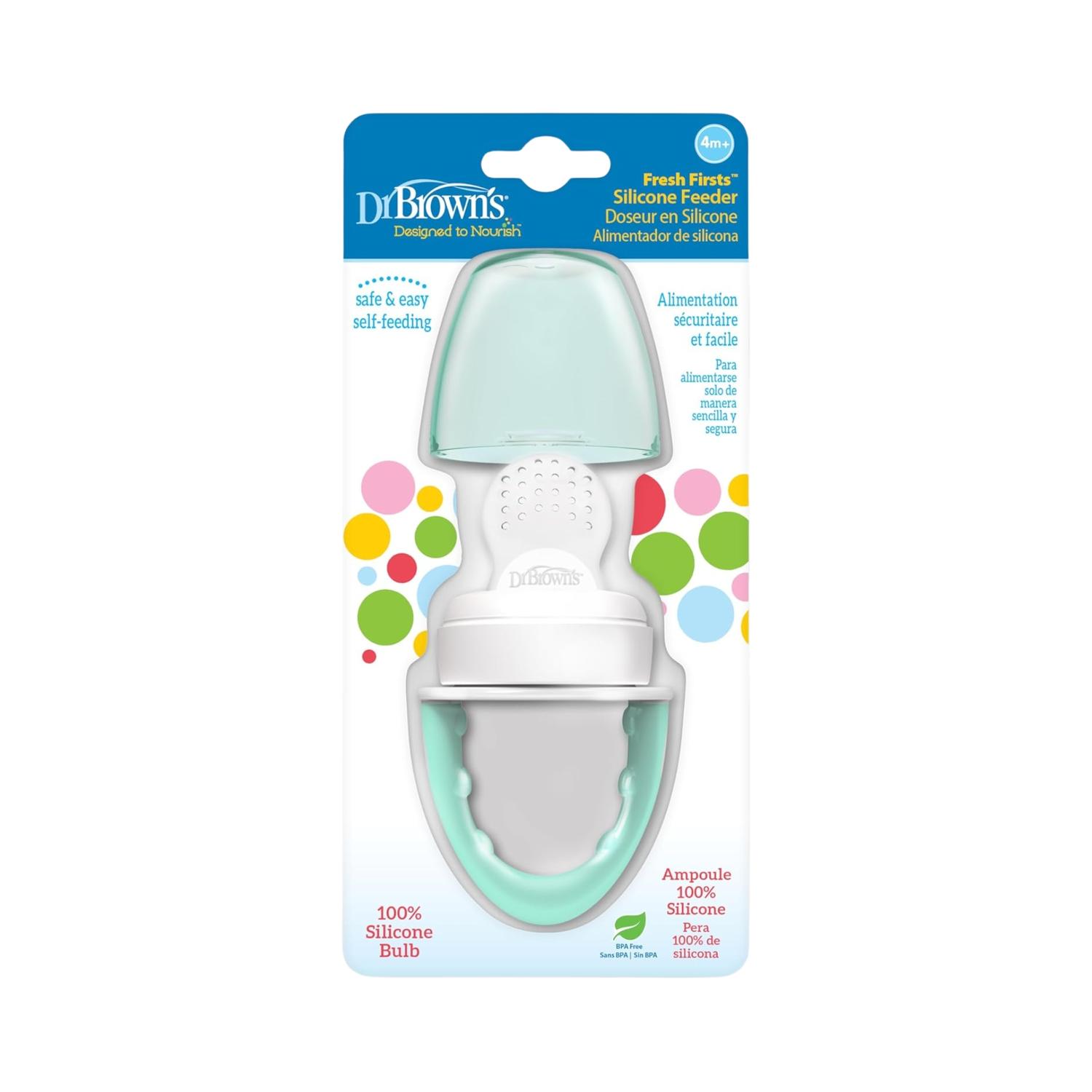 Alimentador De Silicona Dr Browns Fresh Firsts 4m+ Color Menta — imagen 4